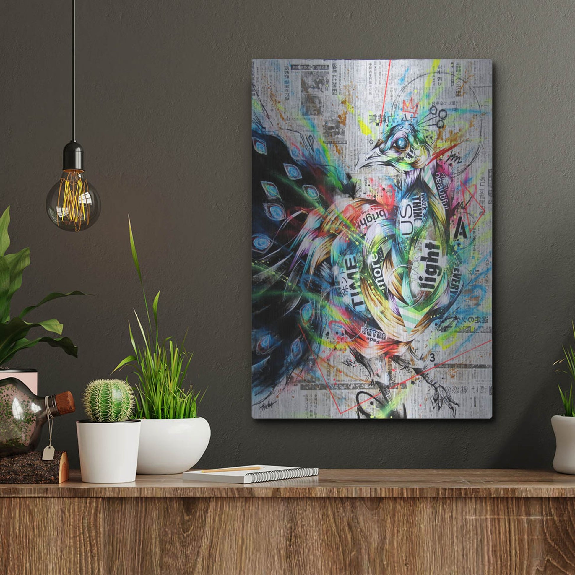 Luxe Metal Art 'Suzaku' by Taka Sudo, Metal Wall Art,12x16