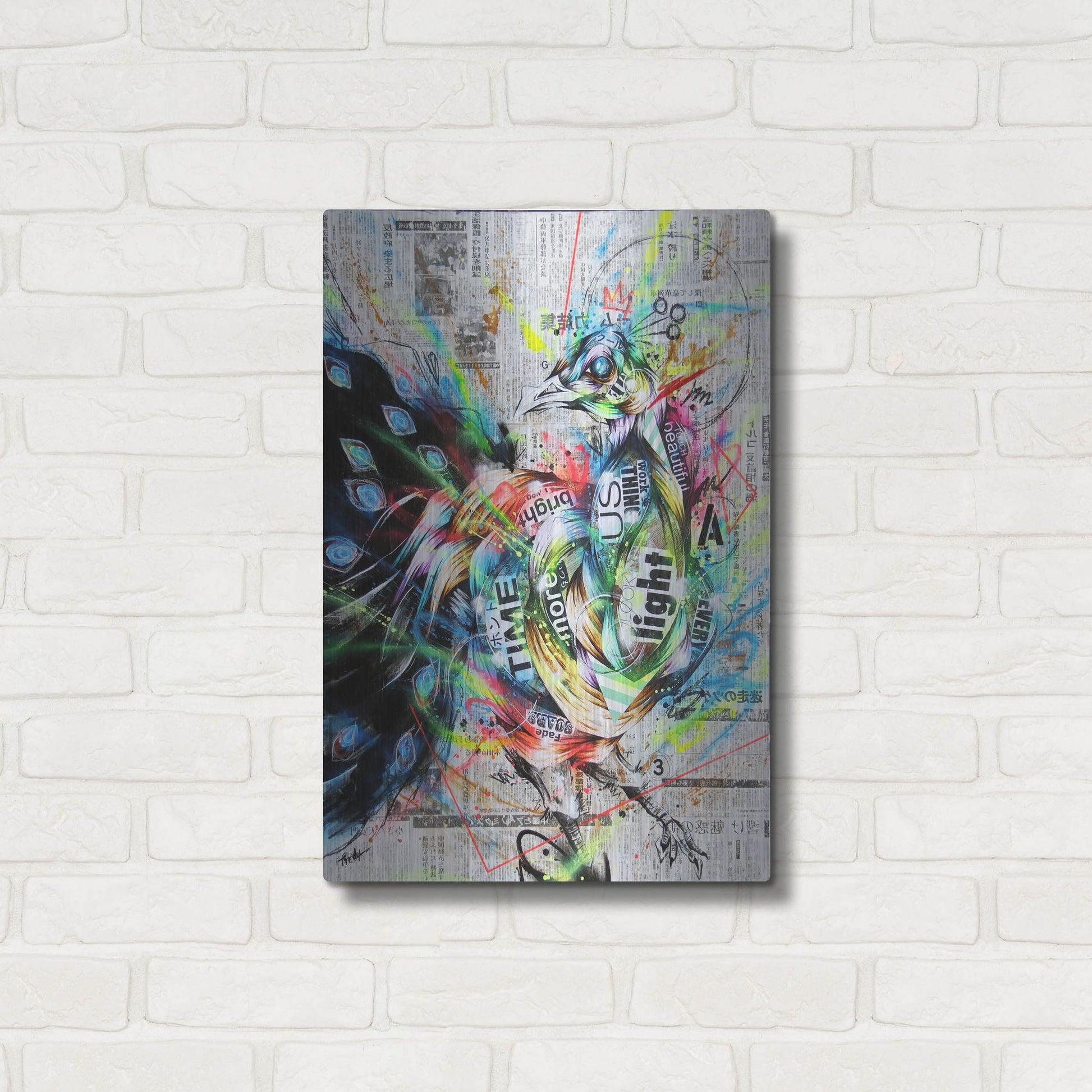 Luxe Metal Art 'Suzaku' by Taka Sudo, Metal Wall Art,16x24