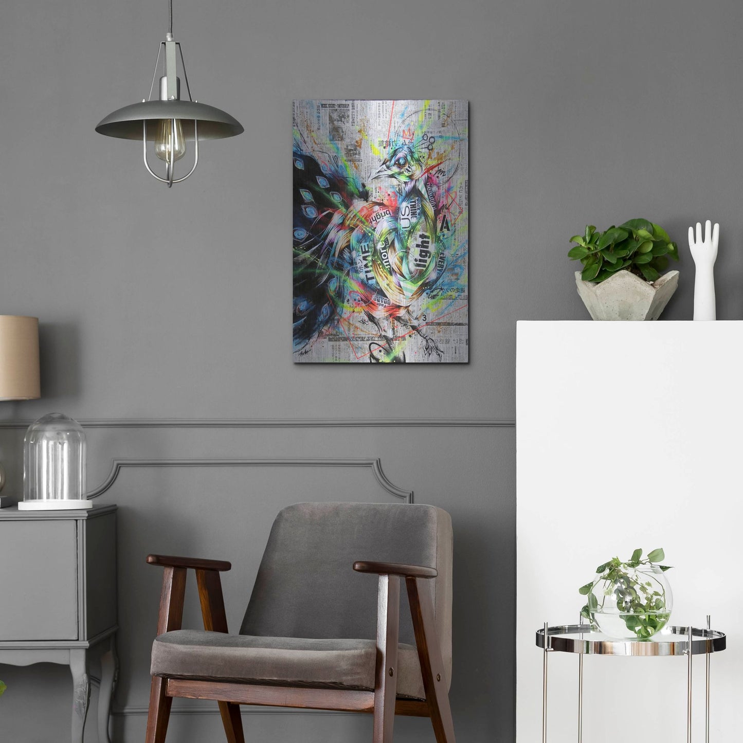 Luxe Metal Art 'Suzaku' by Taka Sudo, Metal Wall Art,16x24