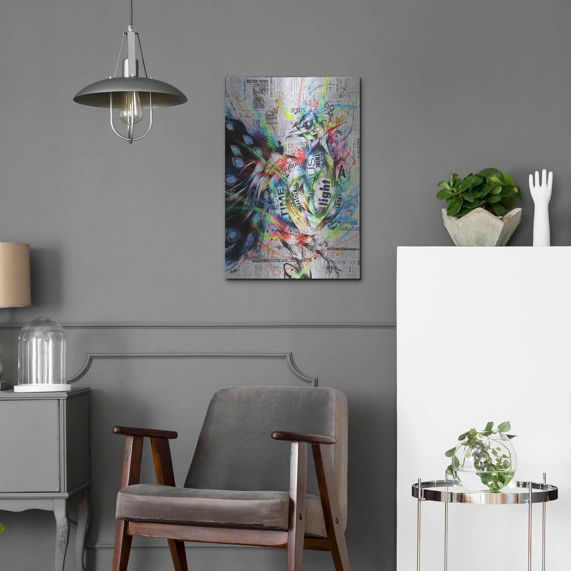 Luxe Metal Art 'Suzaku' by Taka Sudo, Metal Wall Art,16x24