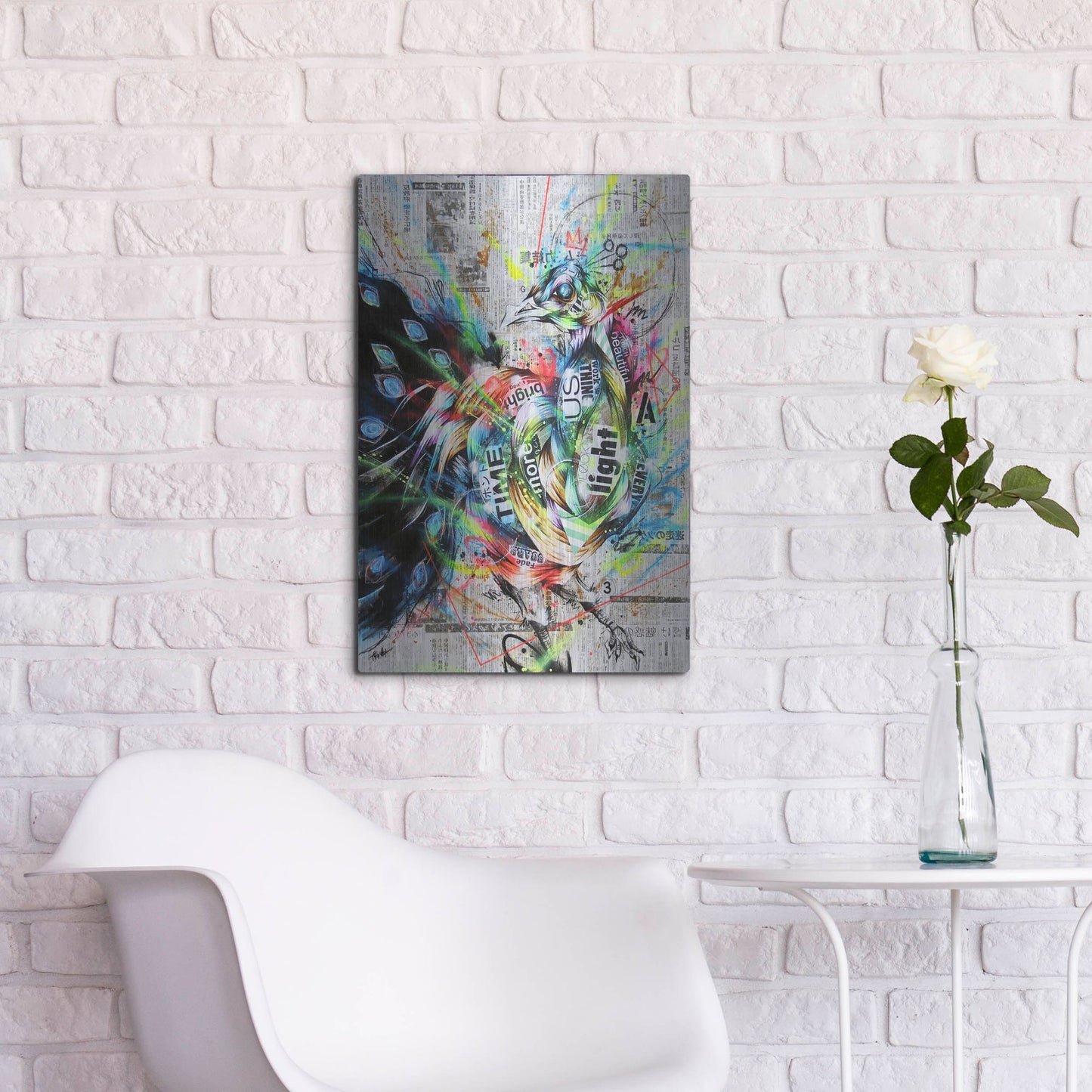 Luxe Metal Art 'Suzaku' by Taka Sudo, Metal Wall Art,16x24