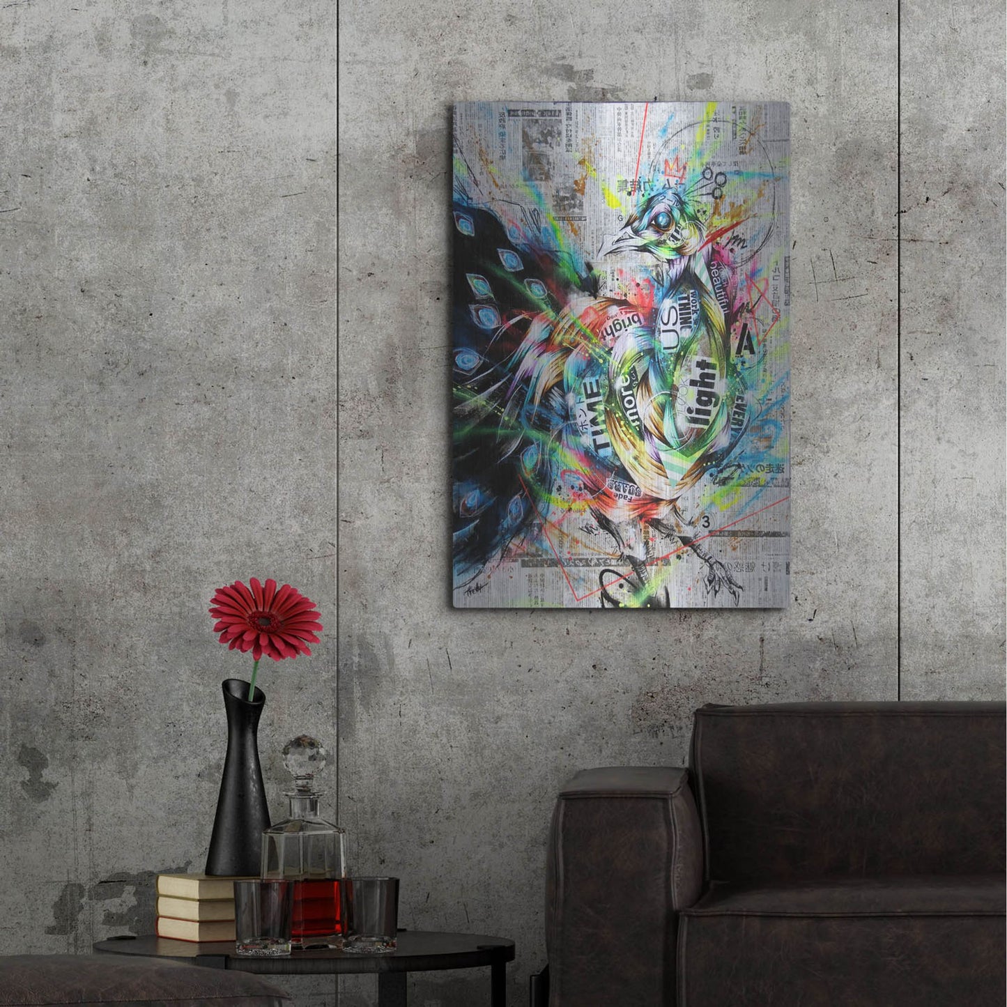 Luxe Metal Art 'Suzaku' by Taka Sudo, Metal Wall Art,24x36