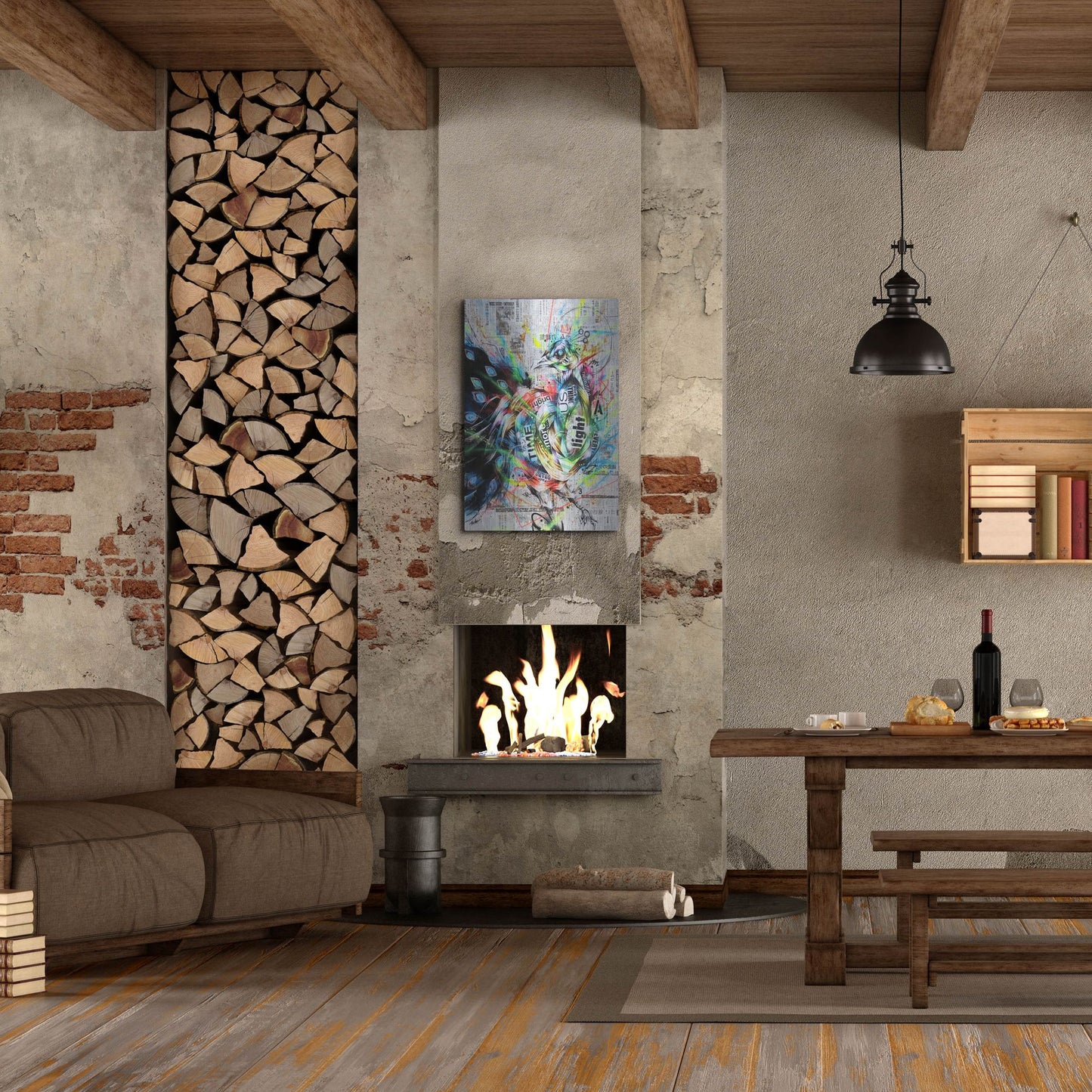 Luxe Metal Art 'Suzaku' by Taka Sudo, Metal Wall Art,24x36