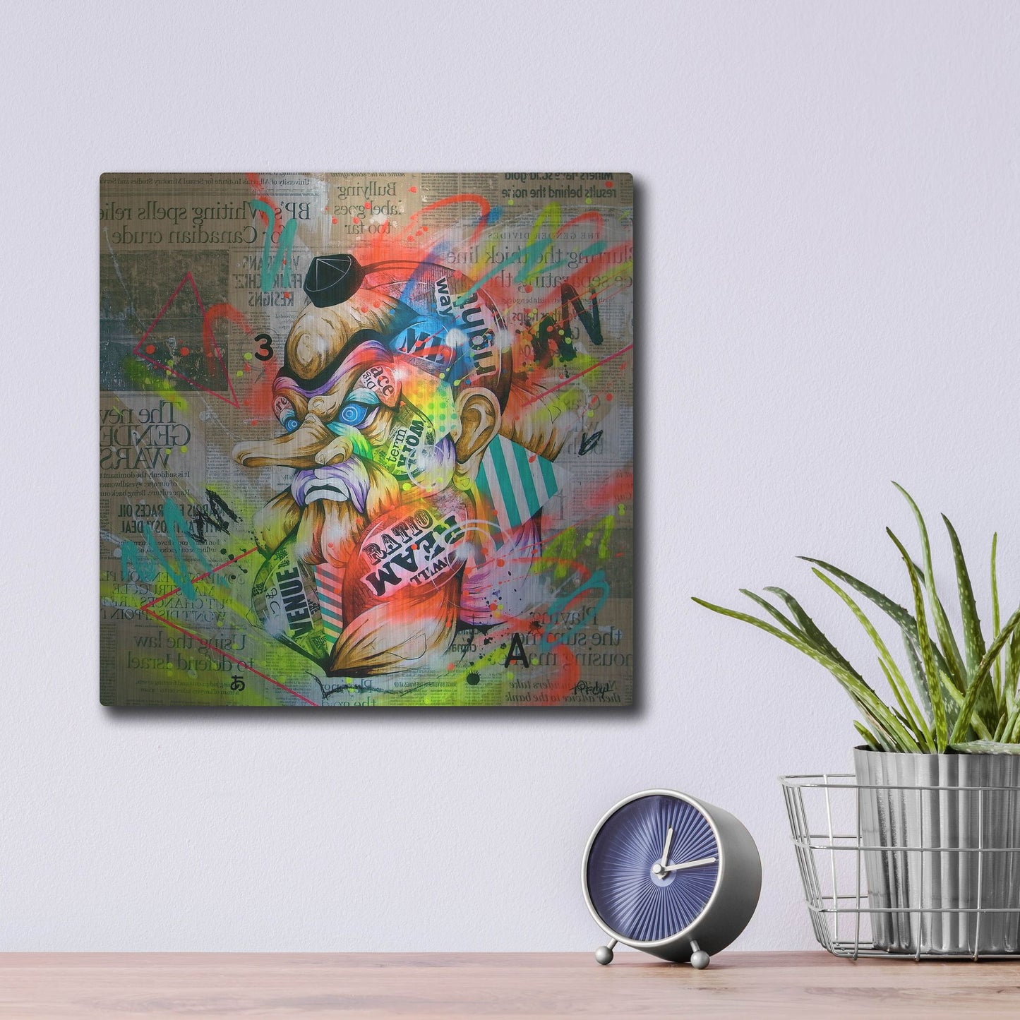 Luxe Metal Art 'Tengu' by Taka Sudo, Metal Wall Art,12x12