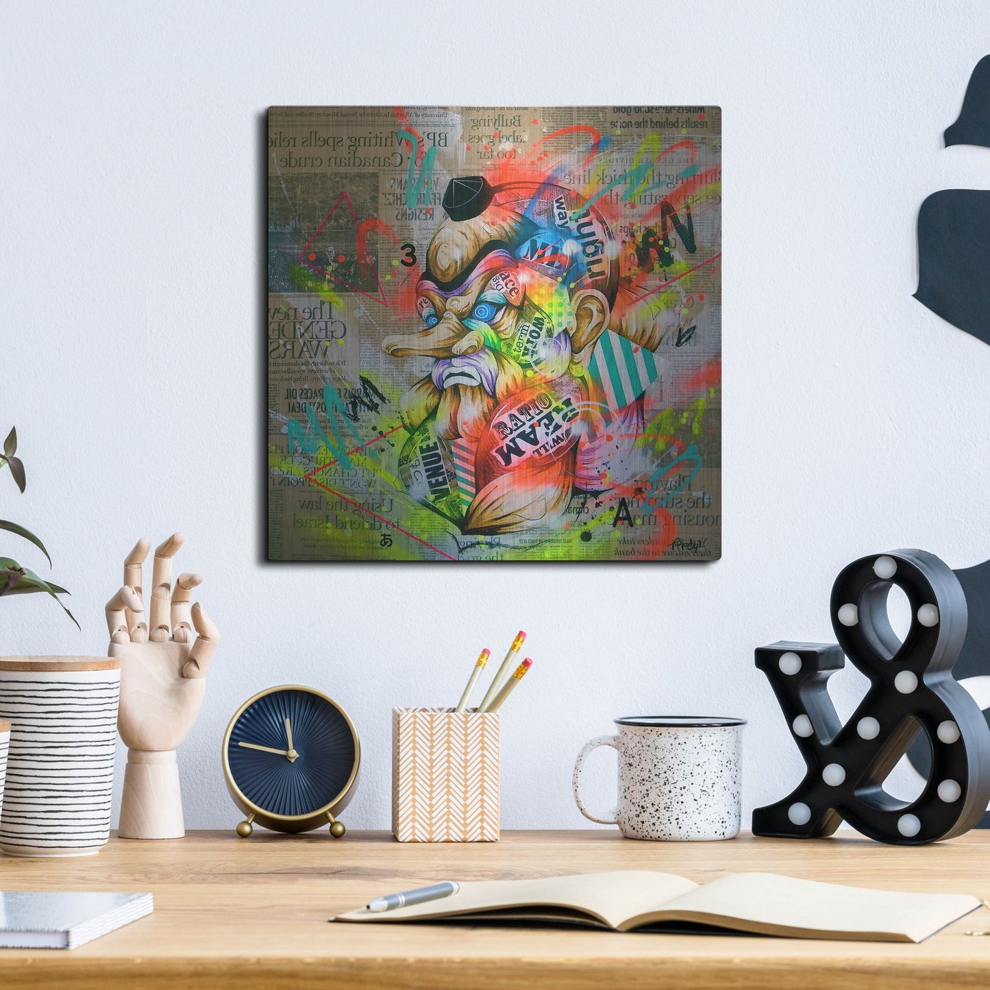 Luxe Metal Art 'Tengu' by Taka Sudo, Metal Wall Art,12x12