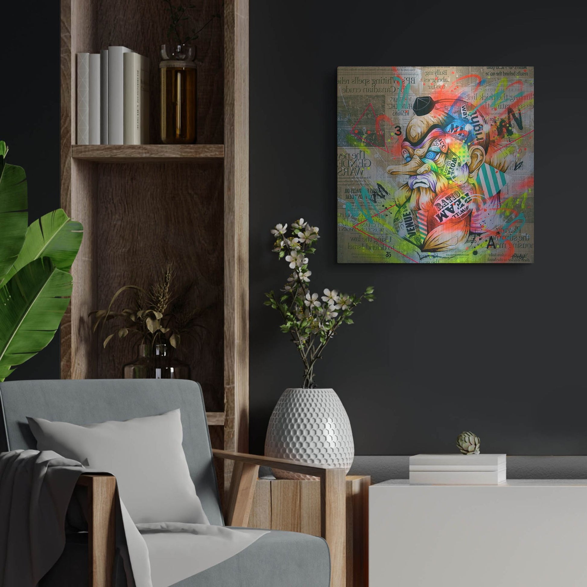Luxe Metal Art 'Tengu' by Taka Sudo, Metal Wall Art,24x24