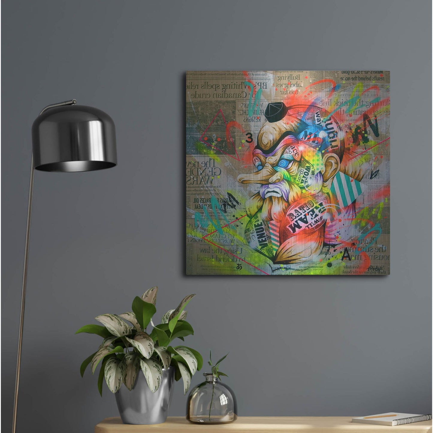 Luxe Metal Art 'Tengu' by Taka Sudo, Metal Wall Art,24x24