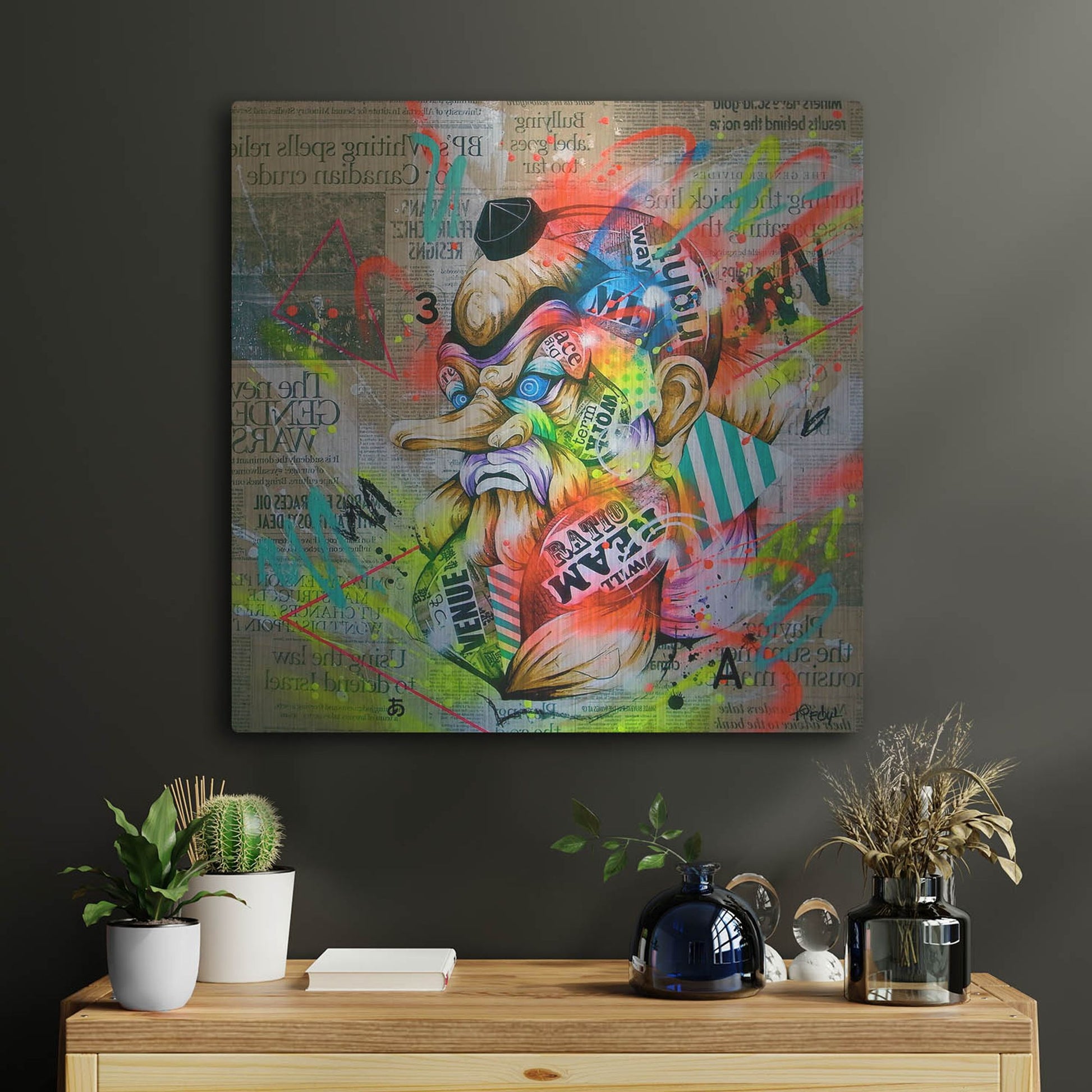 Luxe Metal Art 'Tengu' by Taka Sudo, Metal Wall Art,24x24