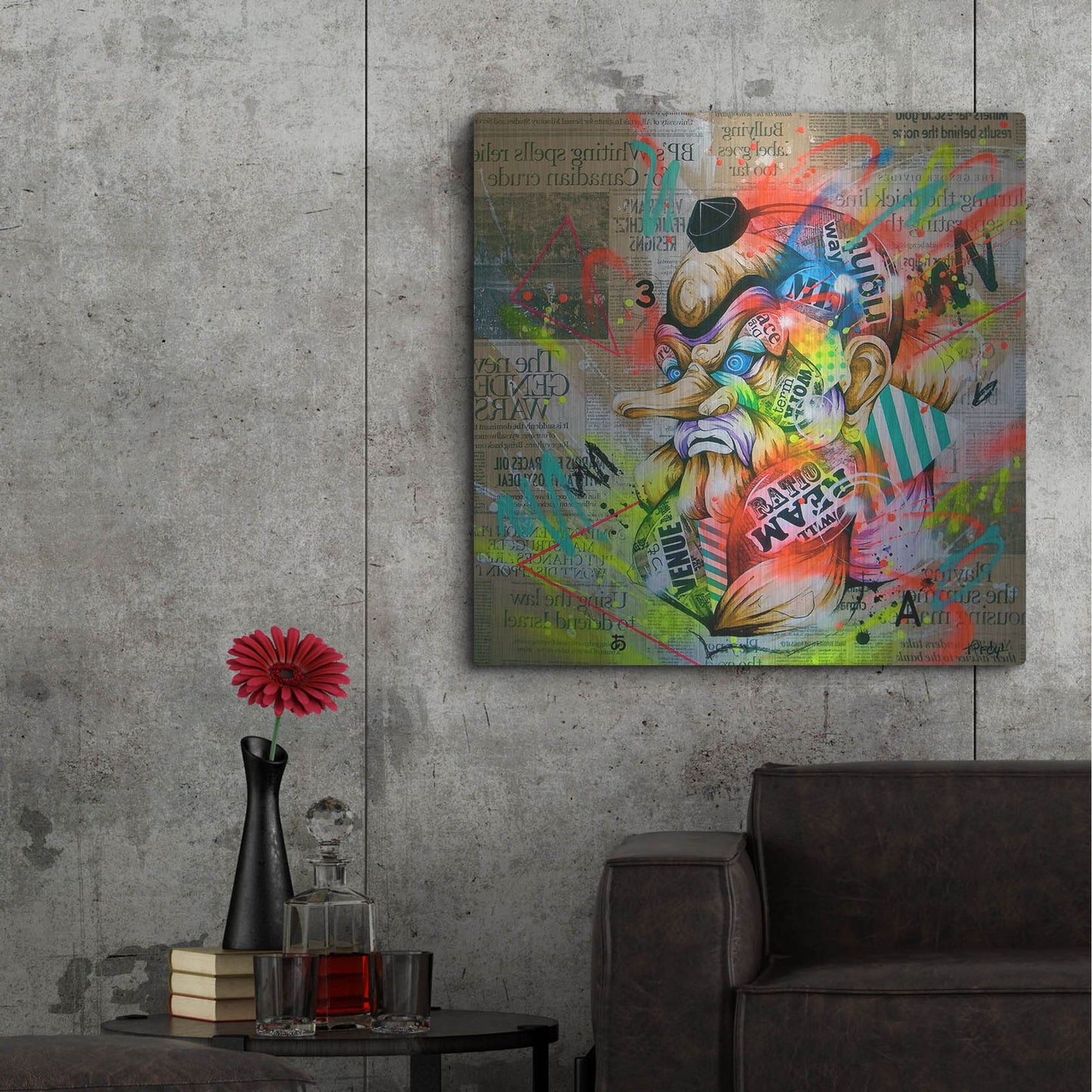 Luxe Metal Art 'Tengu' by Taka Sudo, Metal Wall Art,36x36