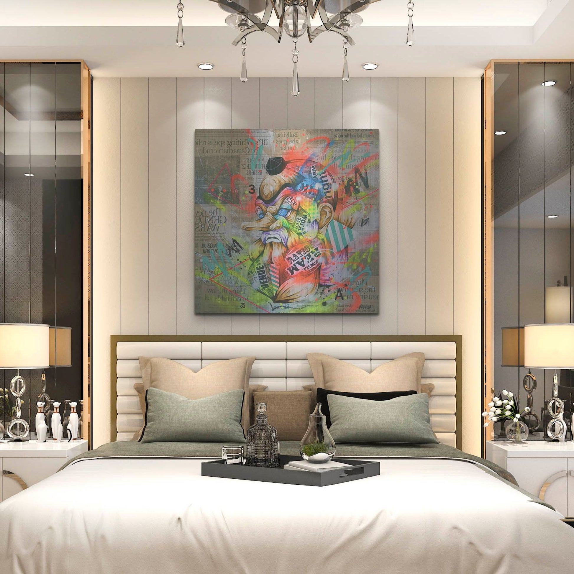 Luxe Metal Art 'Tengu' by Taka Sudo, Metal Wall Art,36x36
