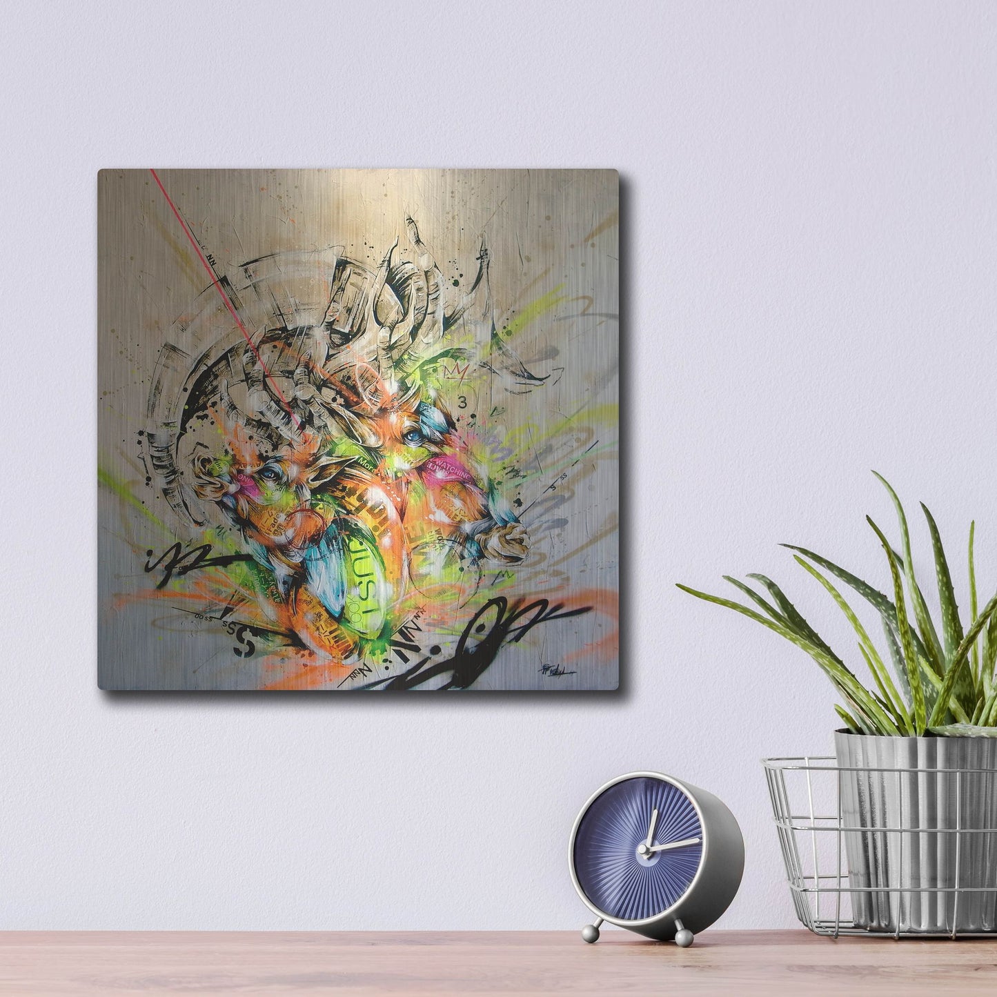 Luxe Metal Art 'Unison' by Taka Sudo, Metal Wall Art,12x12