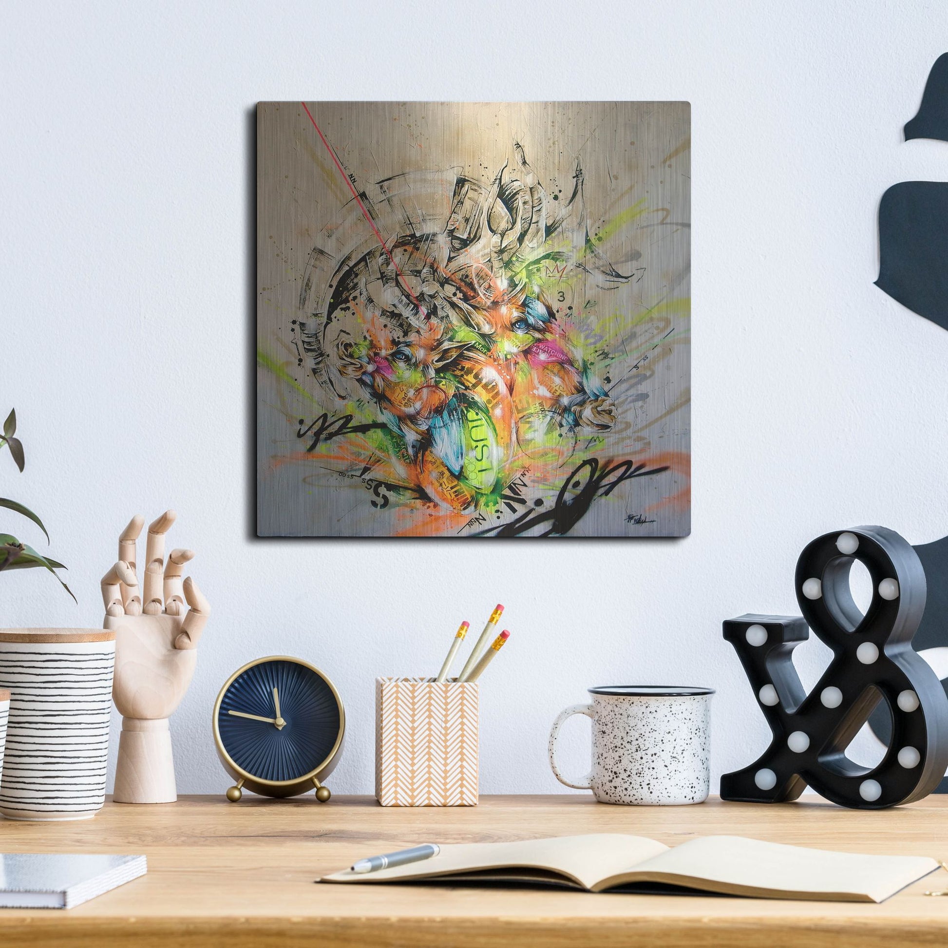 Luxe Metal Art 'Unison' by Taka Sudo, Metal Wall Art,12x12