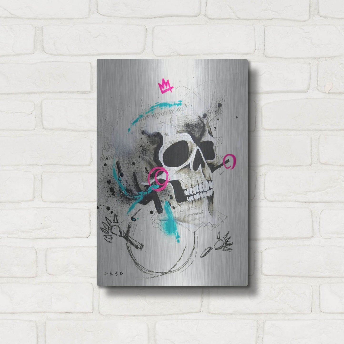 Luxe Metal Art 'Untitled 1' by Taka Sudo, Metal Wall Art,12x16