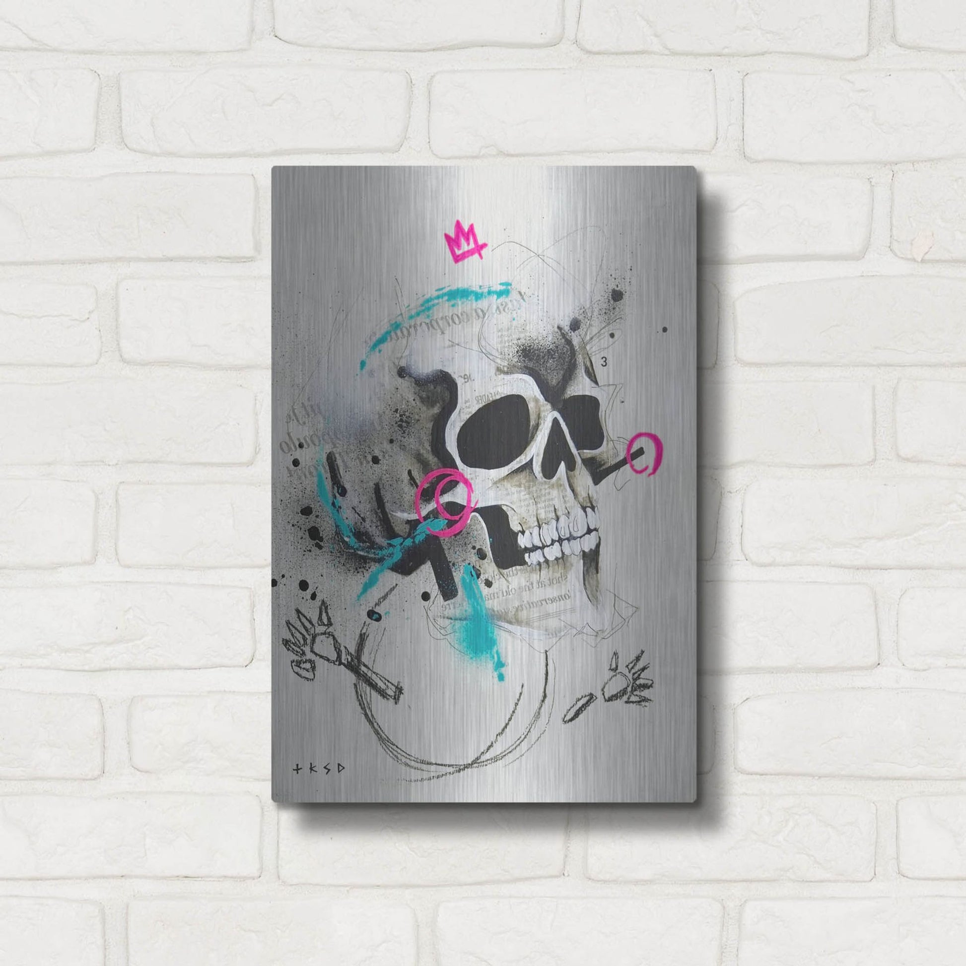 Luxe Metal Art 'Untitled 1' by Taka Sudo, Metal Wall Art,12x16