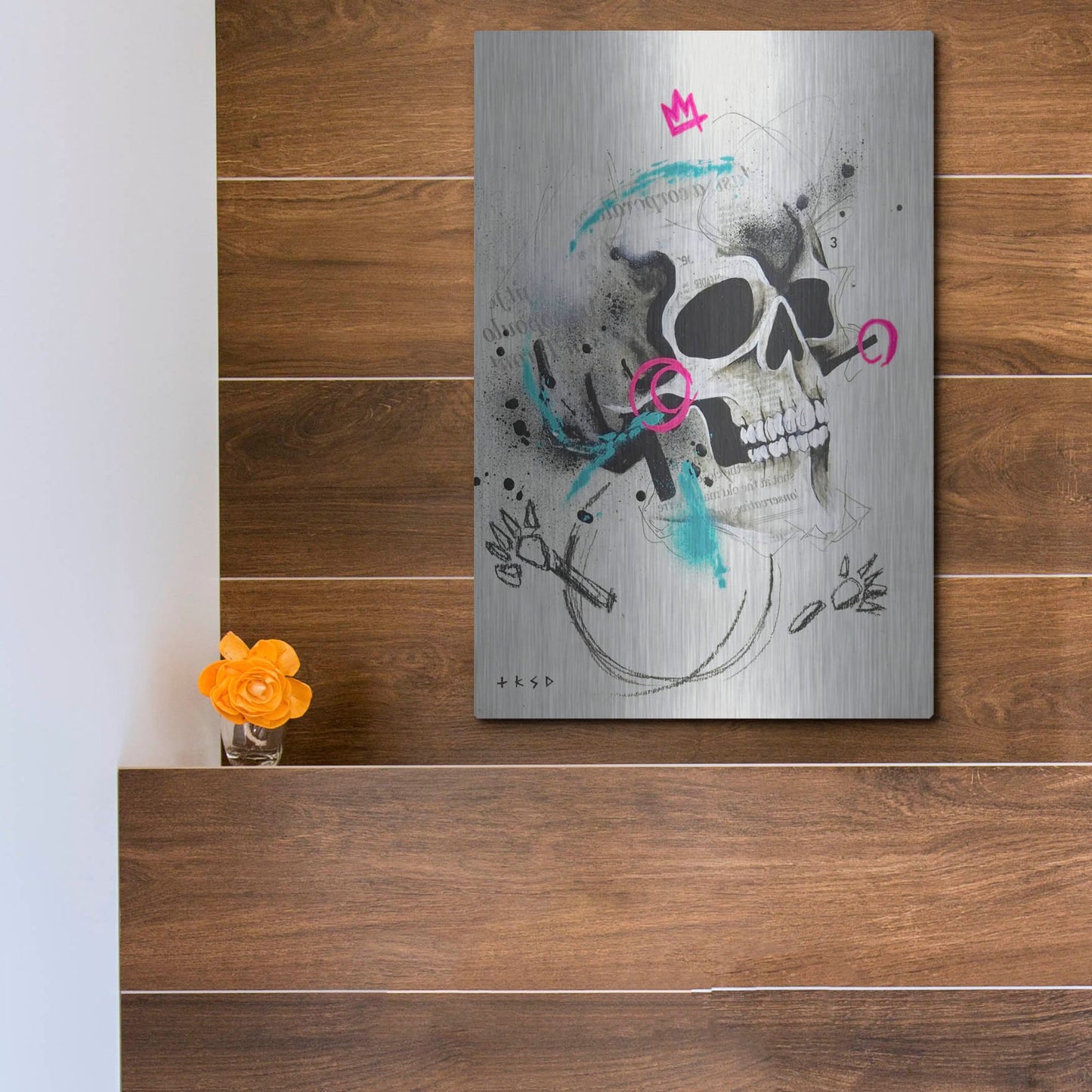 Luxe Metal Art 'Untitled 1' by Taka Sudo, Metal Wall Art,12x16