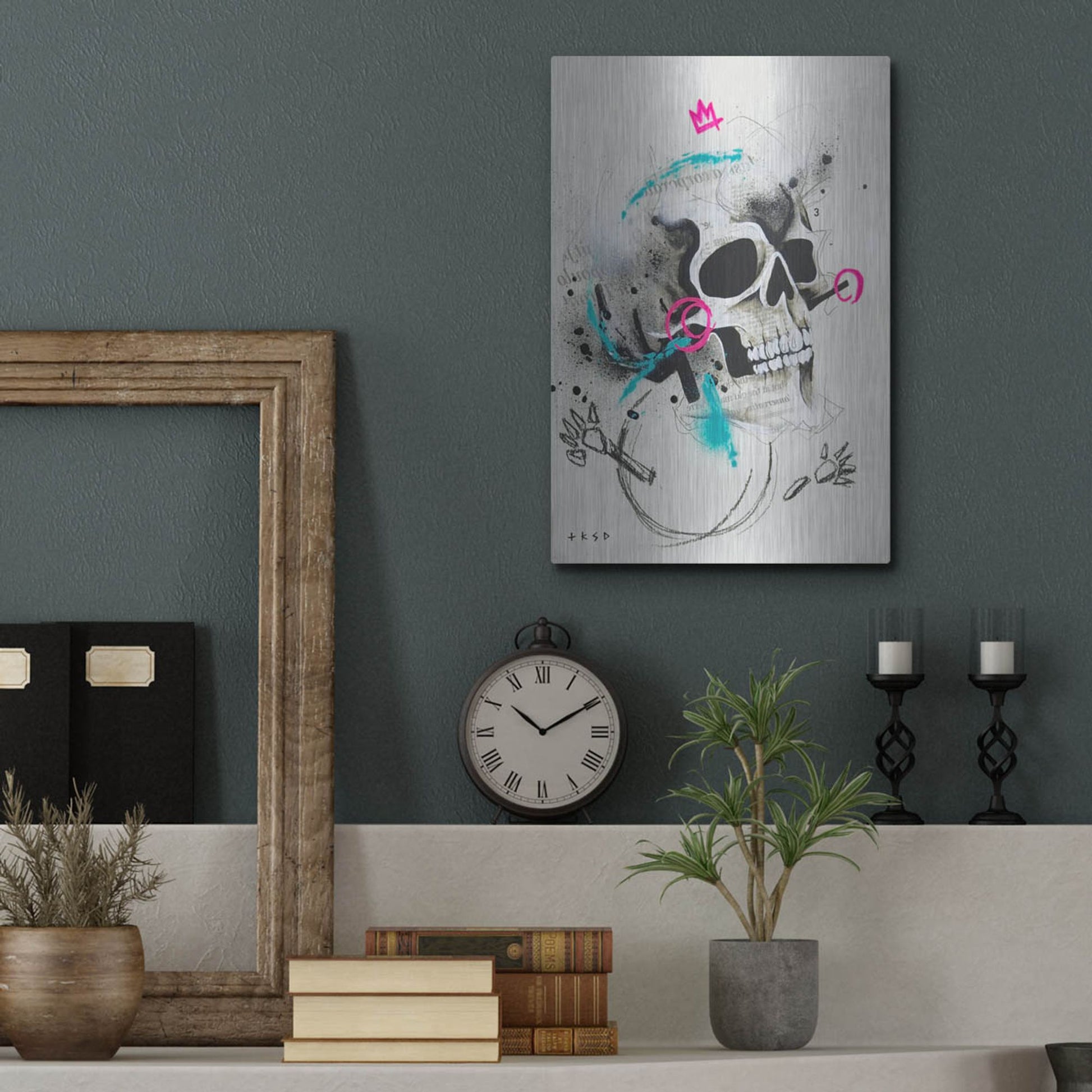 Luxe Metal Art 'Untitled 1' by Taka Sudo, Metal Wall Art,12x16
