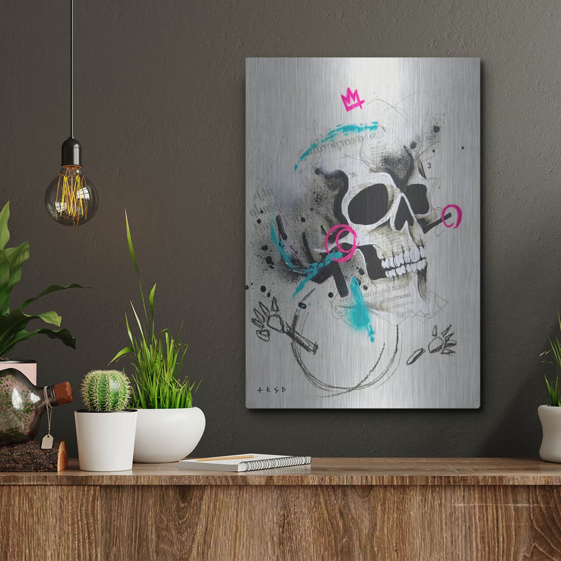 Luxe Metal Art 'Untitled 1' by Taka Sudo, Metal Wall Art,12x16