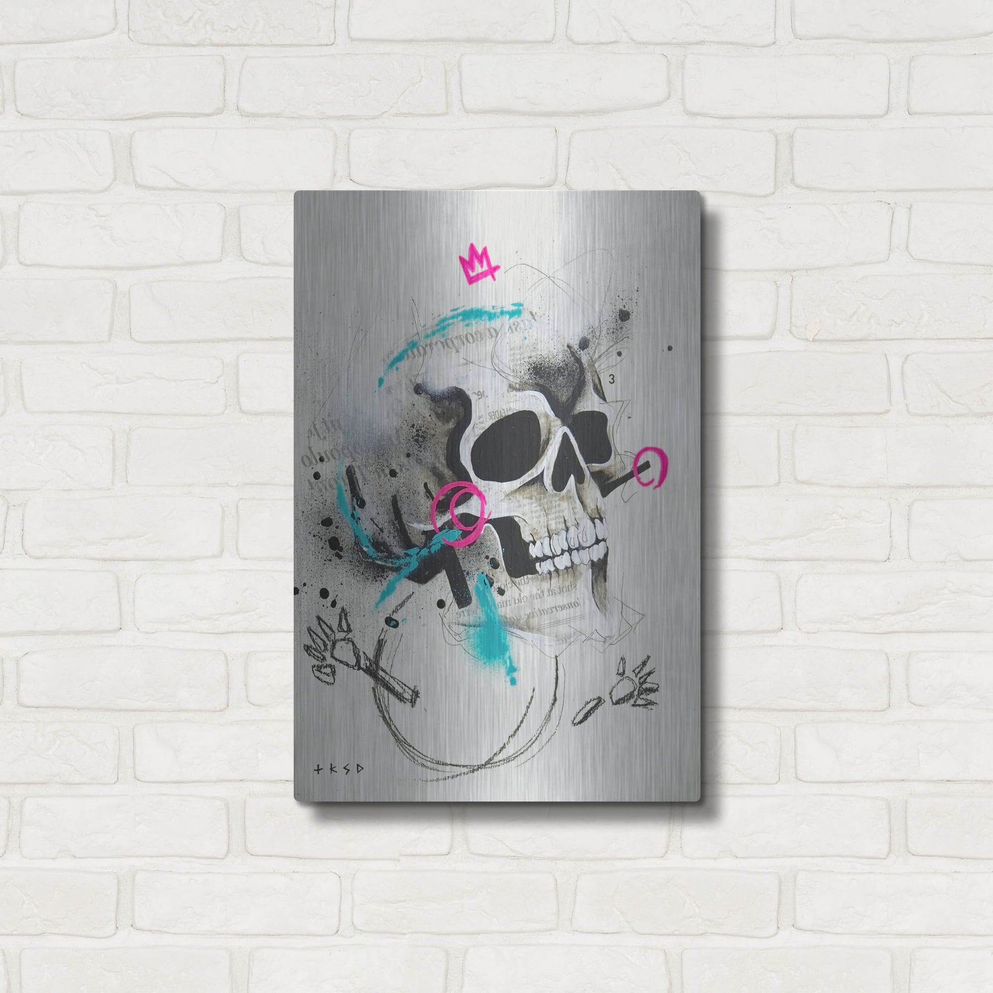 Luxe Metal Art 'Untitled 1' by Taka Sudo, Metal Wall Art,16x24