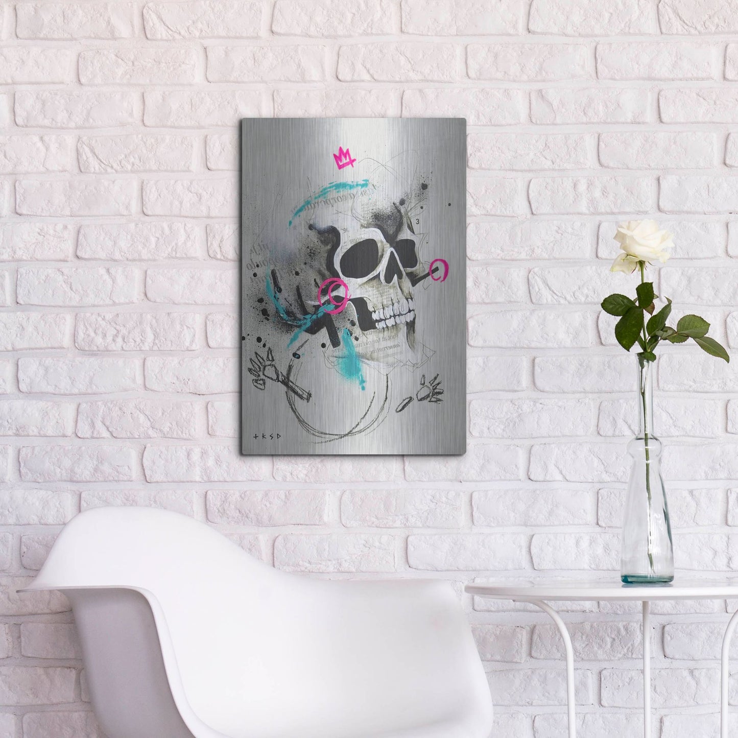 Luxe Metal Art 'Untitled 1' by Taka Sudo, Metal Wall Art,16x24