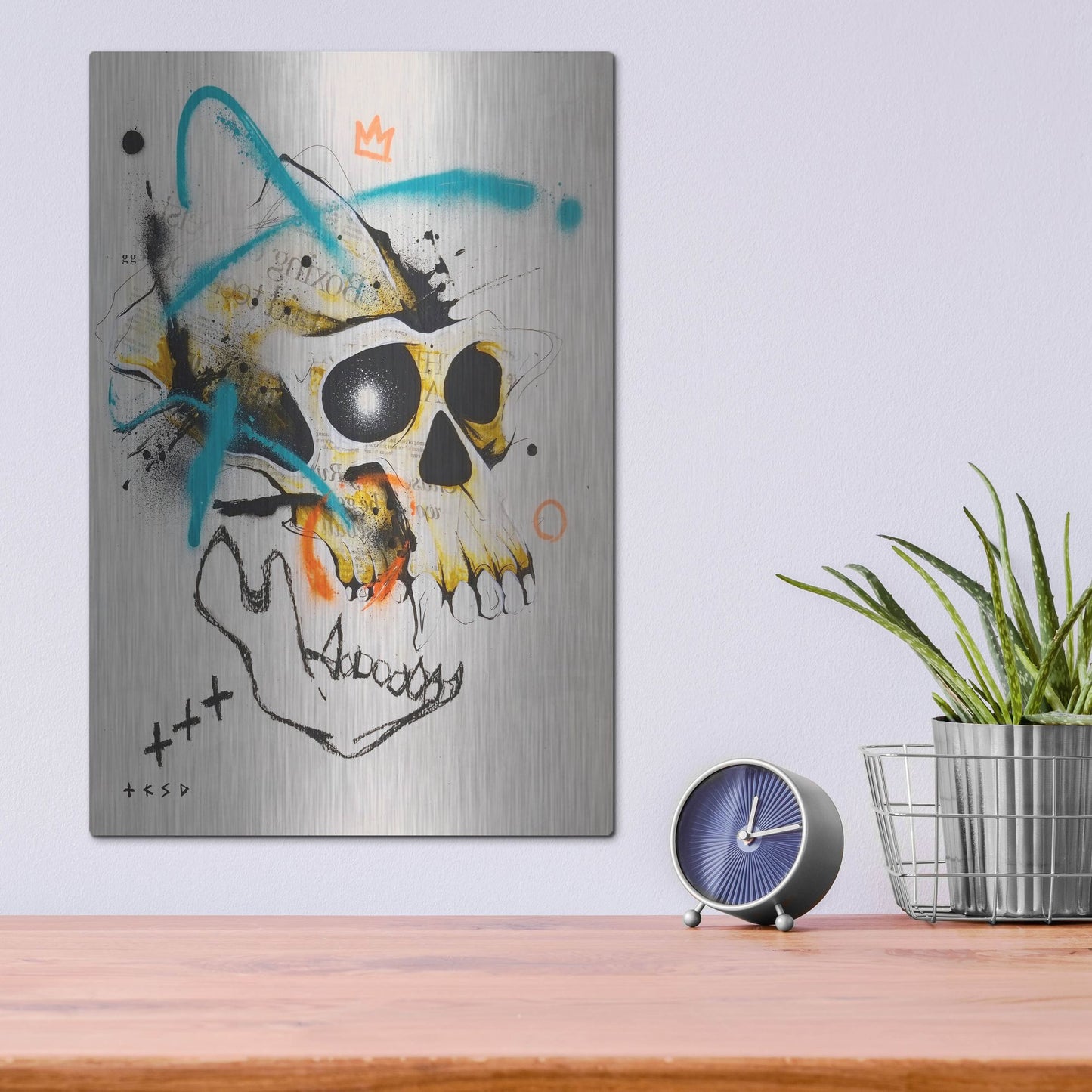 Luxe Metal Art 'Untitled 2' by Taka Sudo, Metal Wall Art,12x16