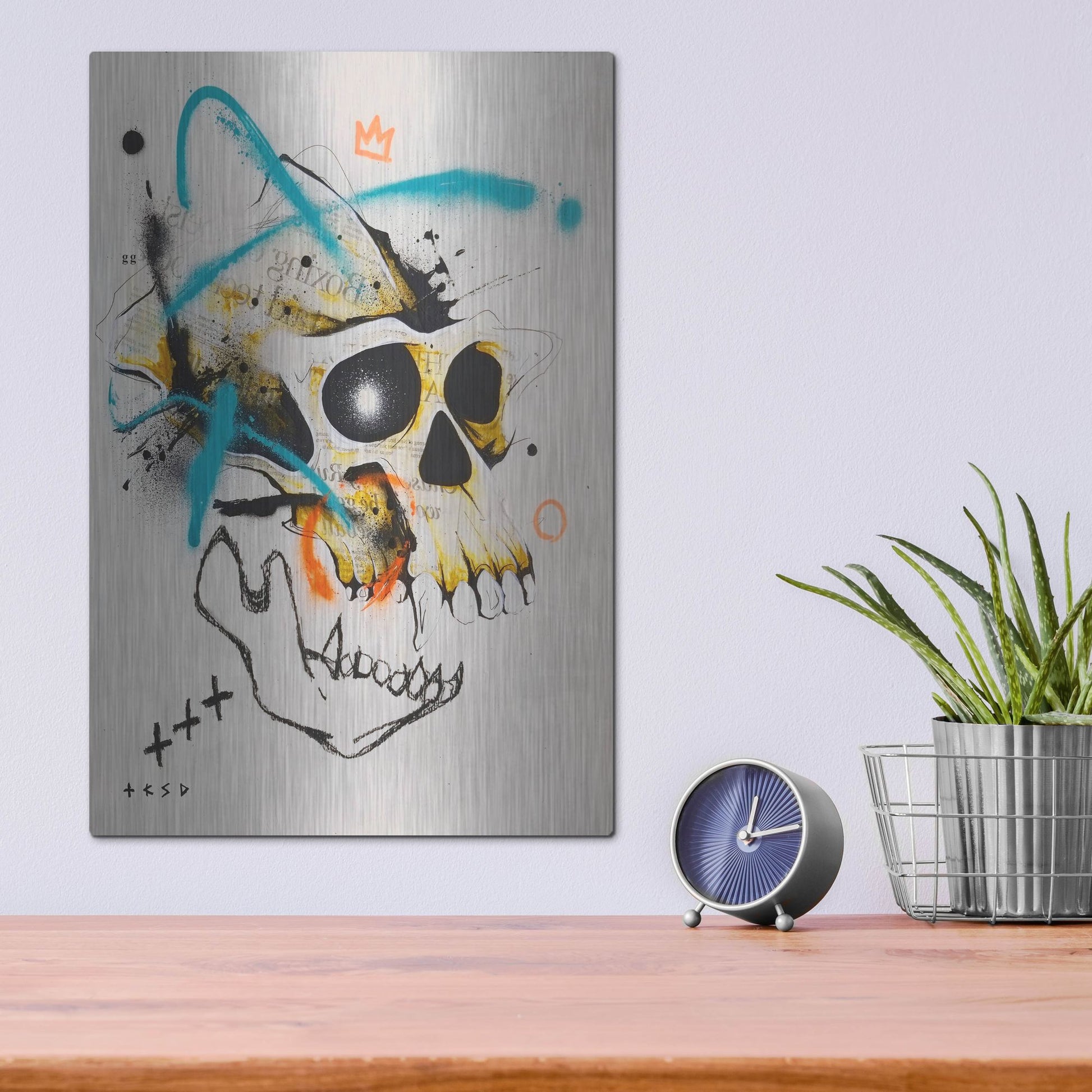 Luxe Metal Art 'Untitled 2' by Taka Sudo, Metal Wall Art,12x16