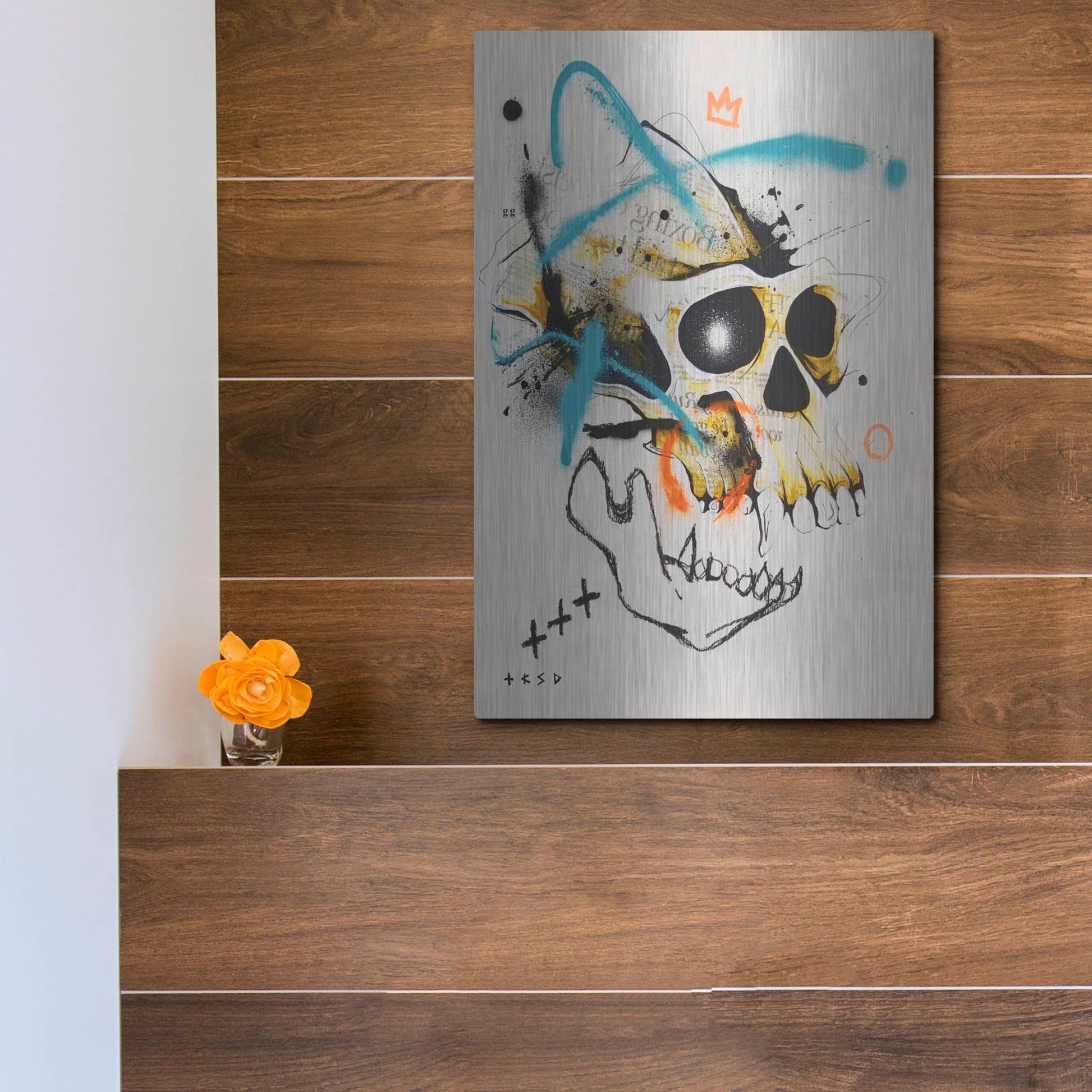 Luxe Metal Art 'Untitled 2' by Taka Sudo, Metal Wall Art,12x16
