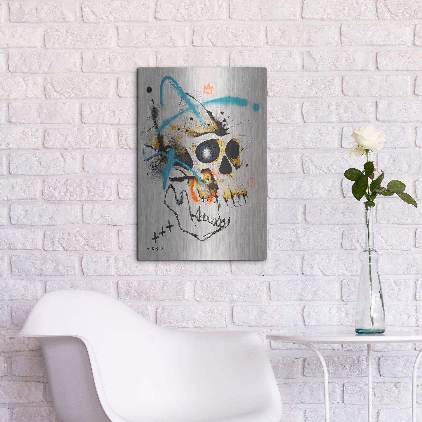 Luxe Metal Art 'Untitled 2' by Taka Sudo, Metal Wall Art,16x24