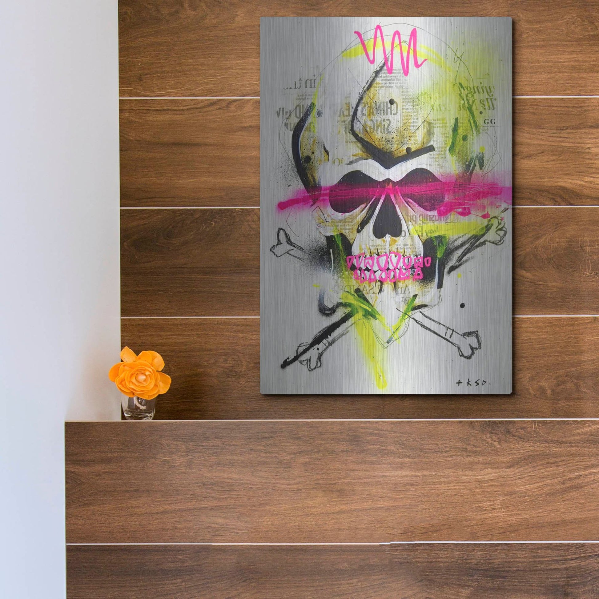 Luxe Metal Art 'Untitled 3' by Taka Sudo, Metal Wall Art,12x16