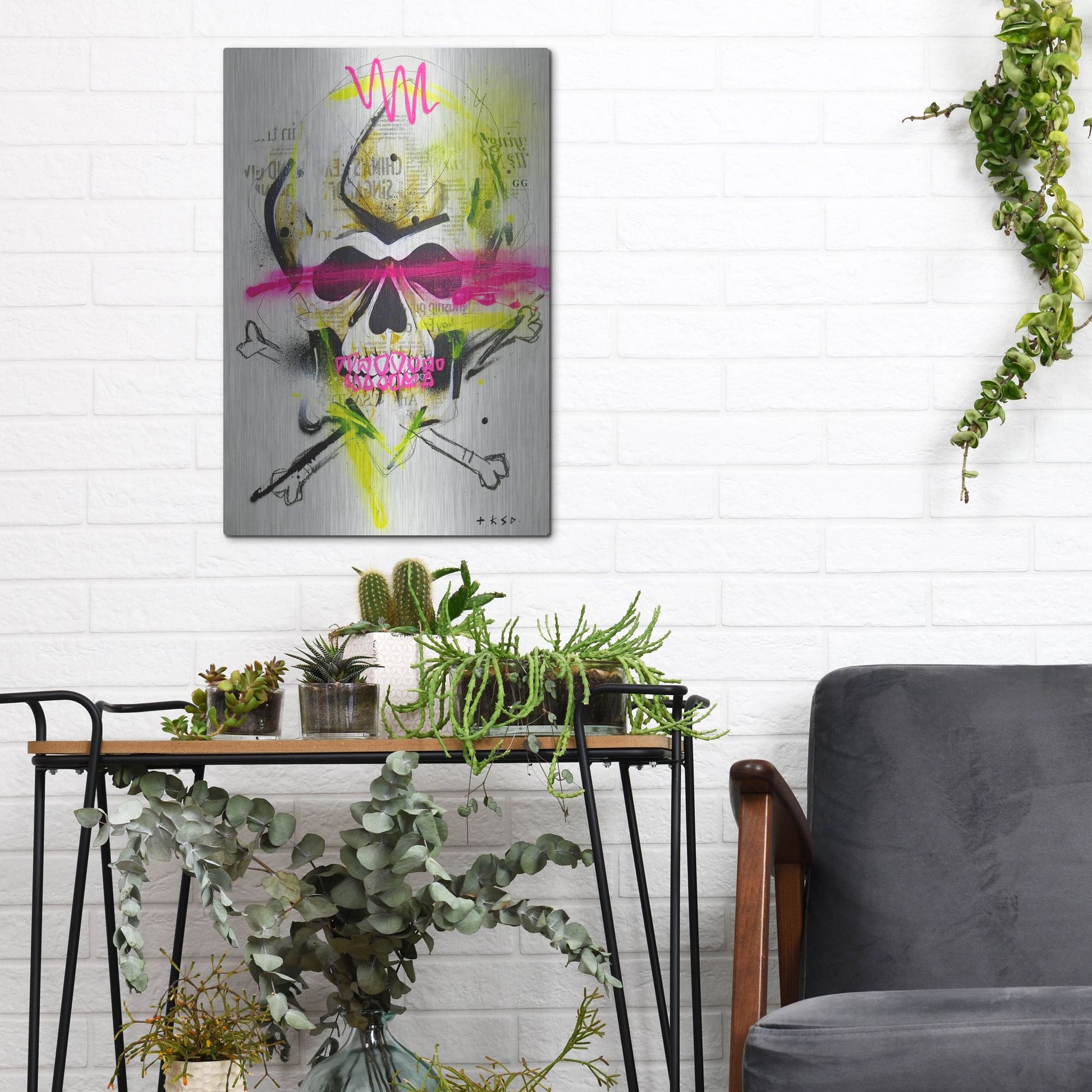 Luxe Metal Art 'Untitled 3' by Taka Sudo, Metal Wall Art,12x16