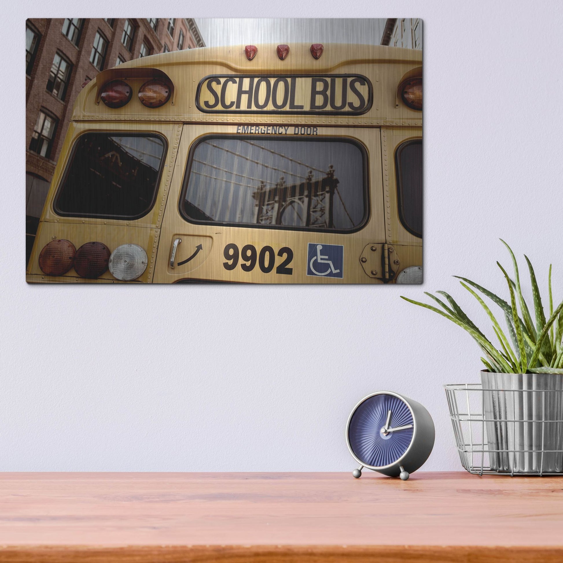 Luxe Metal Art 'NYC School Bus' by Nina Papiorek, Metal Wall Art,16x12