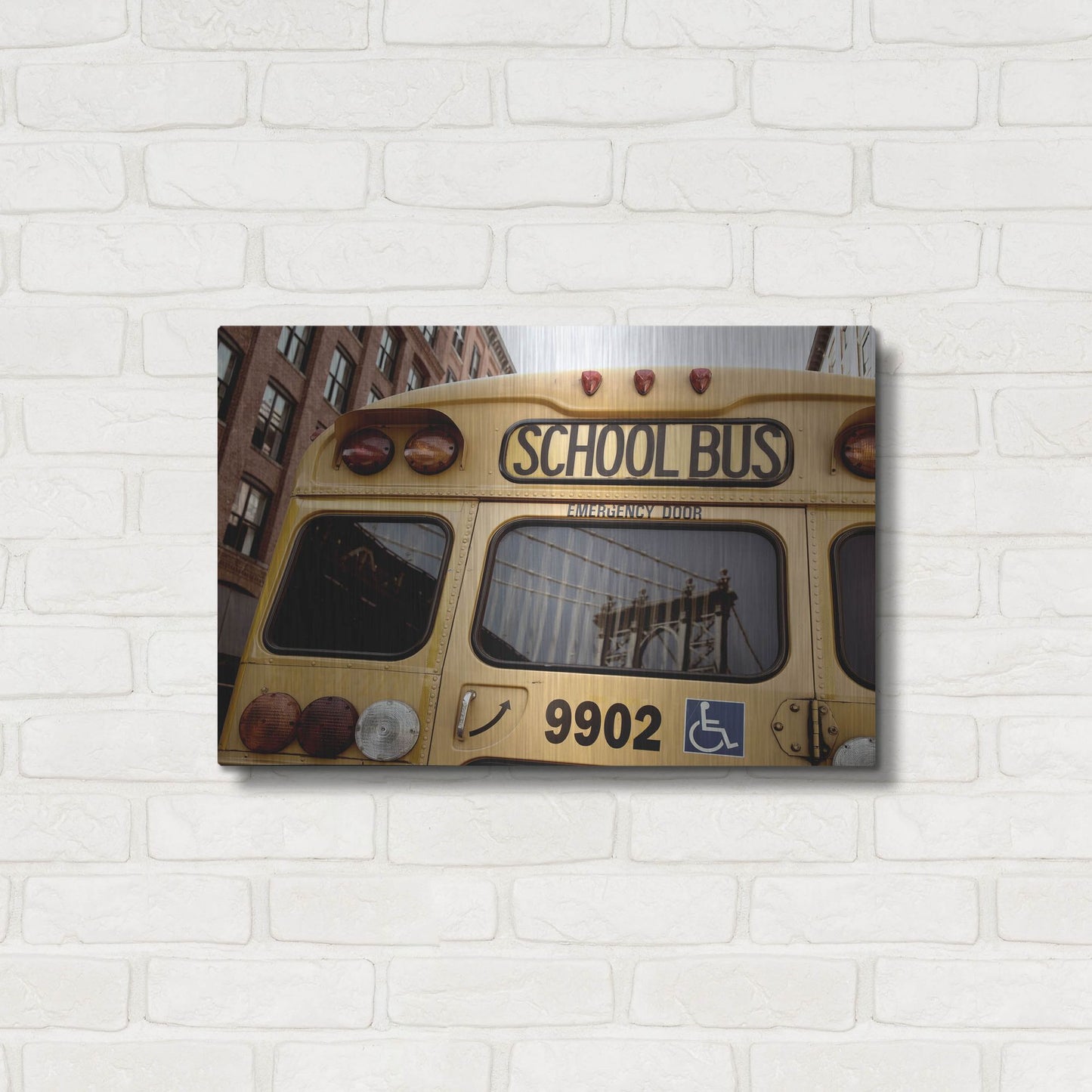 Luxe Metal Art 'NYC School Bus' by Nina Papiorek, Metal Wall Art,24x16