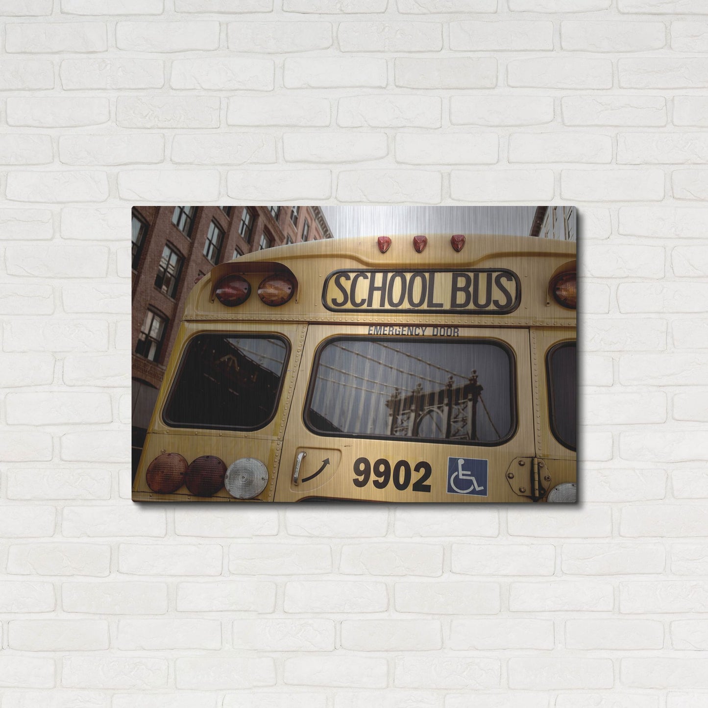 Luxe Metal Art 'NYC School Bus' by Nina Papiorek, Metal Wall Art,36x24