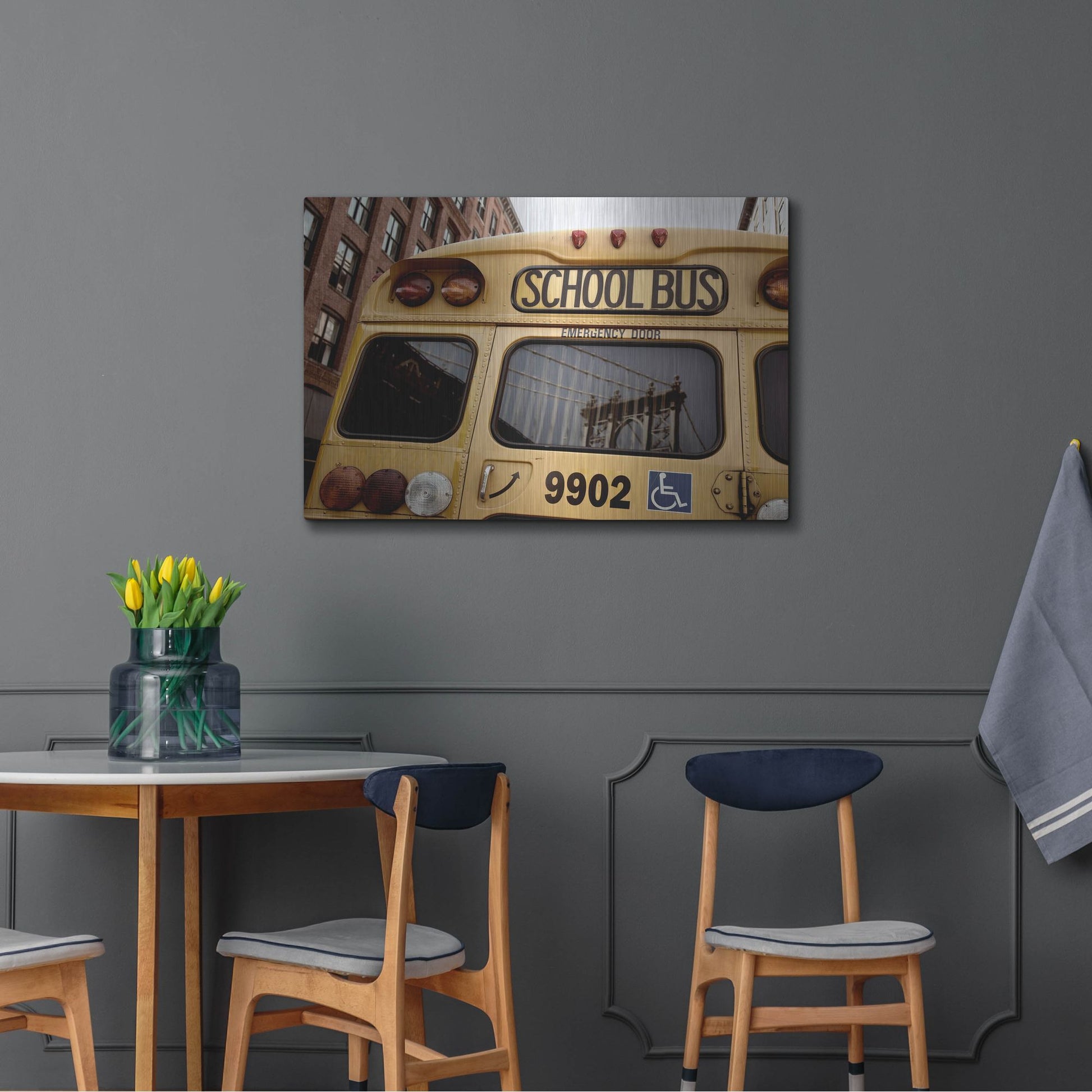 Luxe Metal Art 'NYC School Bus' by Nina Papiorek, Metal Wall Art,36x24