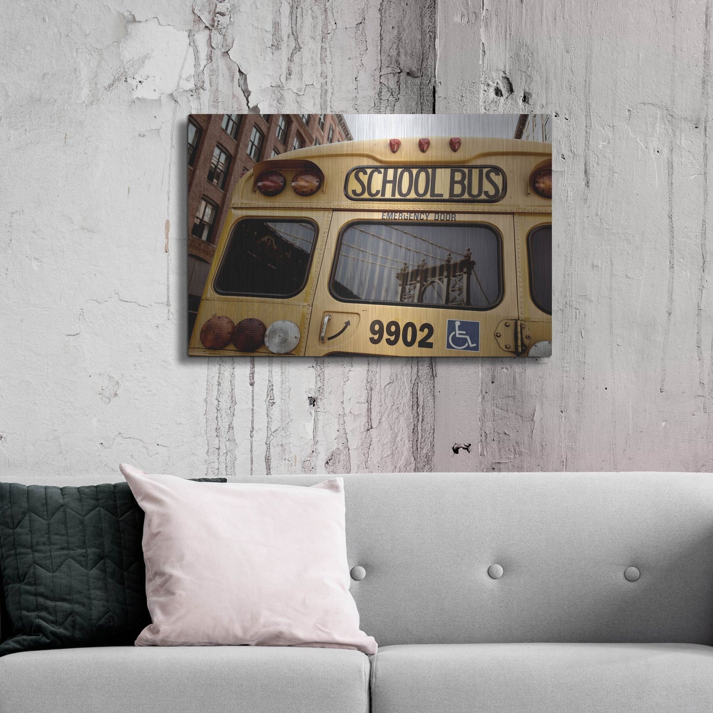 Luxe Metal Art 'NYC School Bus' by Nina Papiorek, Metal Wall Art,36x24