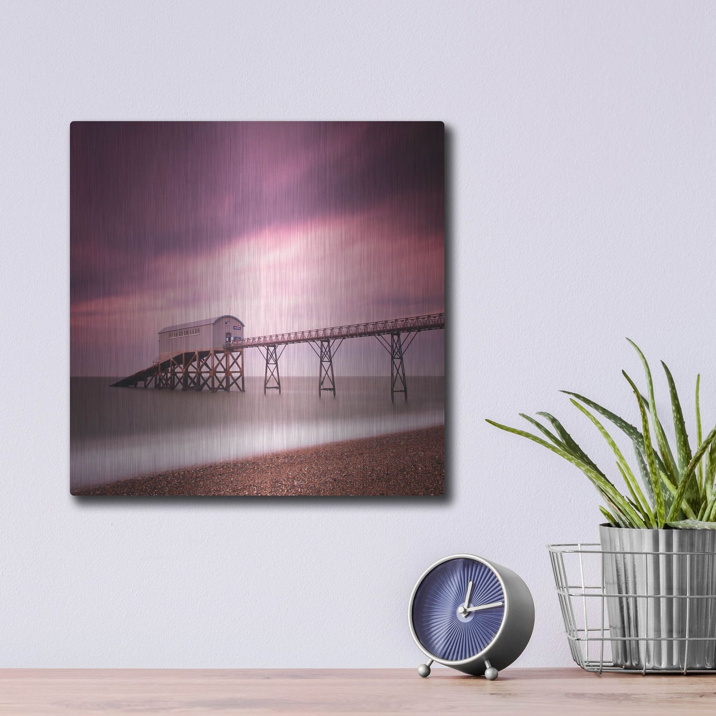 Luxe Metal Art 'Selsey Lifeboat Station' by Nina Papiorek, Metal Wall Art,12x12