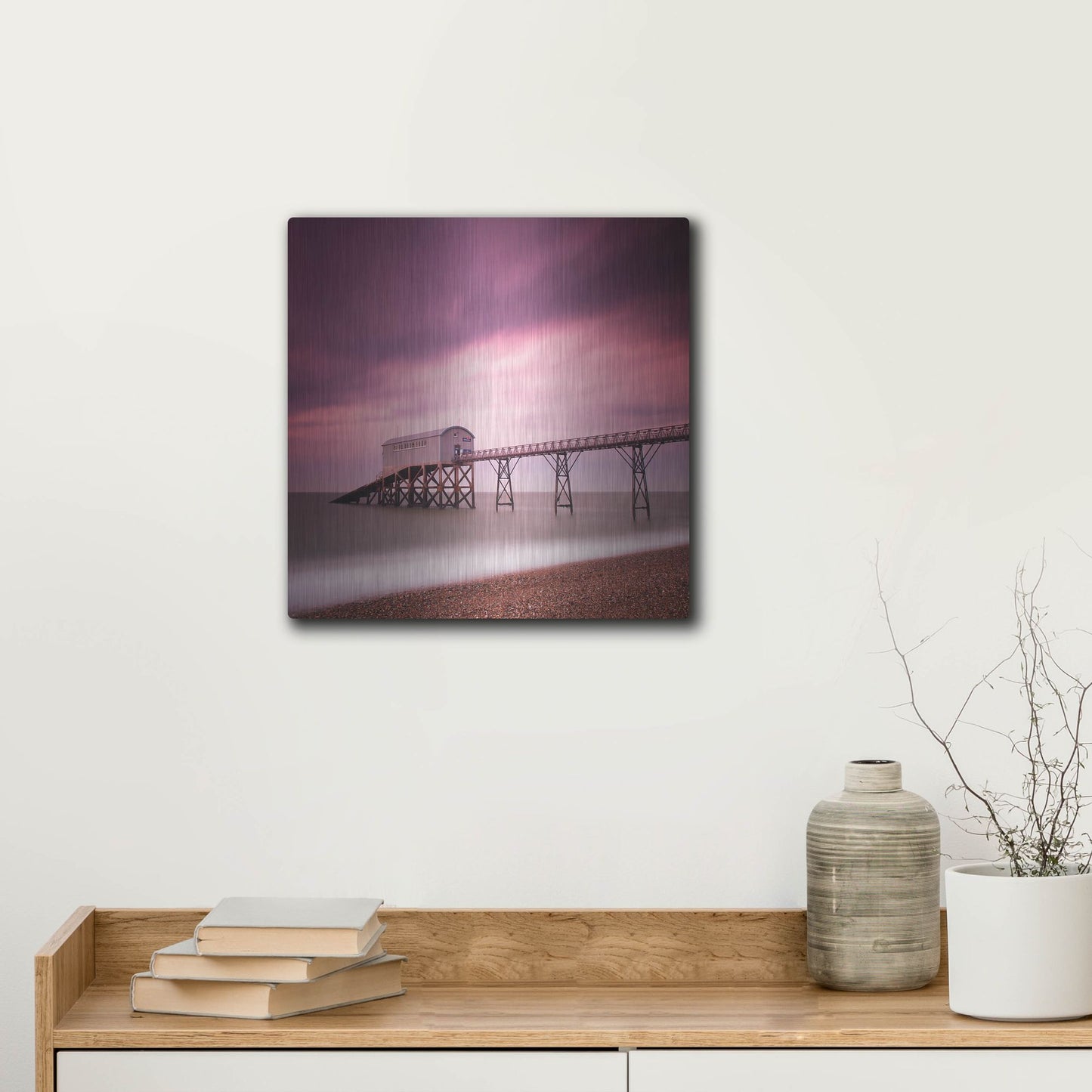 Luxe Metal Art 'Selsey Lifeboat Station' by Nina Papiorek, Metal Wall Art,12x12