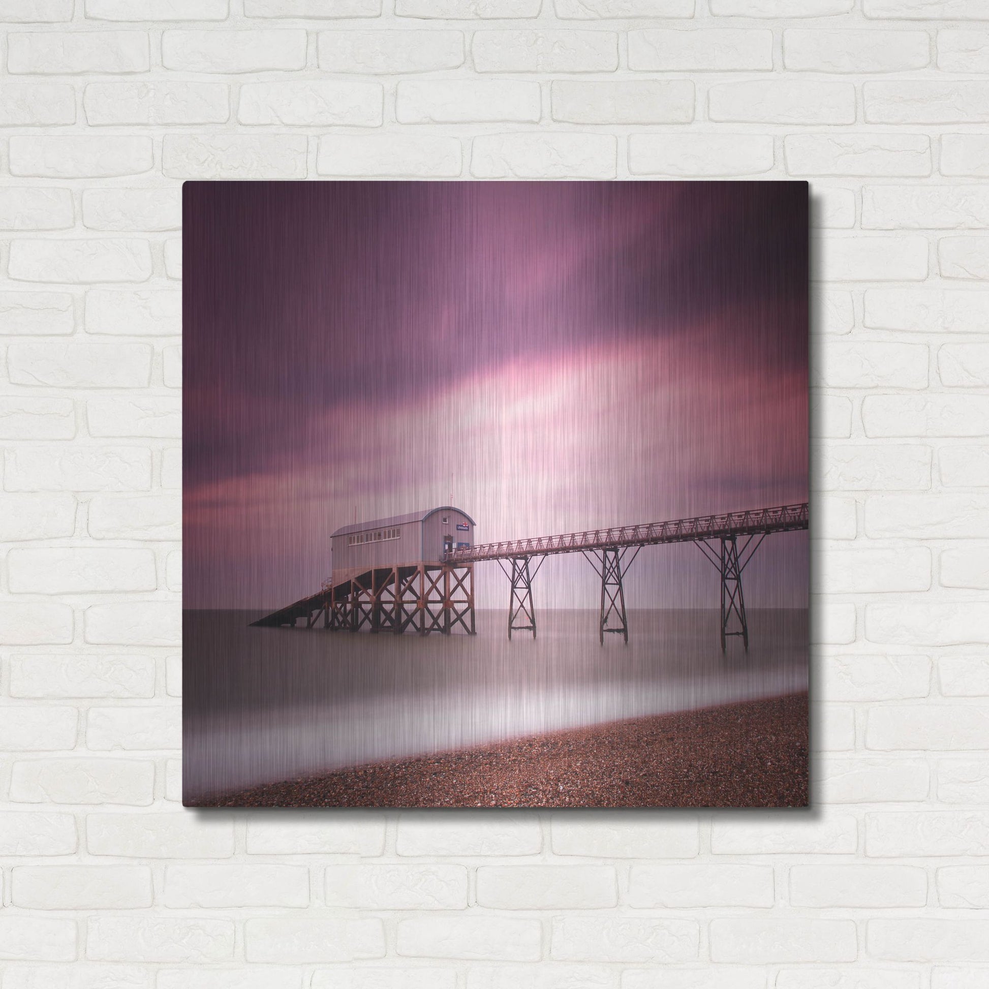 Luxe Metal Art 'Selsey Lifeboat Station' by Nina Papiorek, Metal Wall Art,36x36