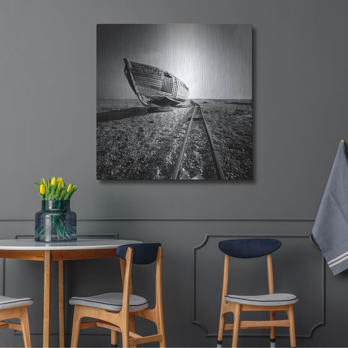 'Ship Wreck II' by Nina Papiorek – Metal Wall Art, 36x36 room view