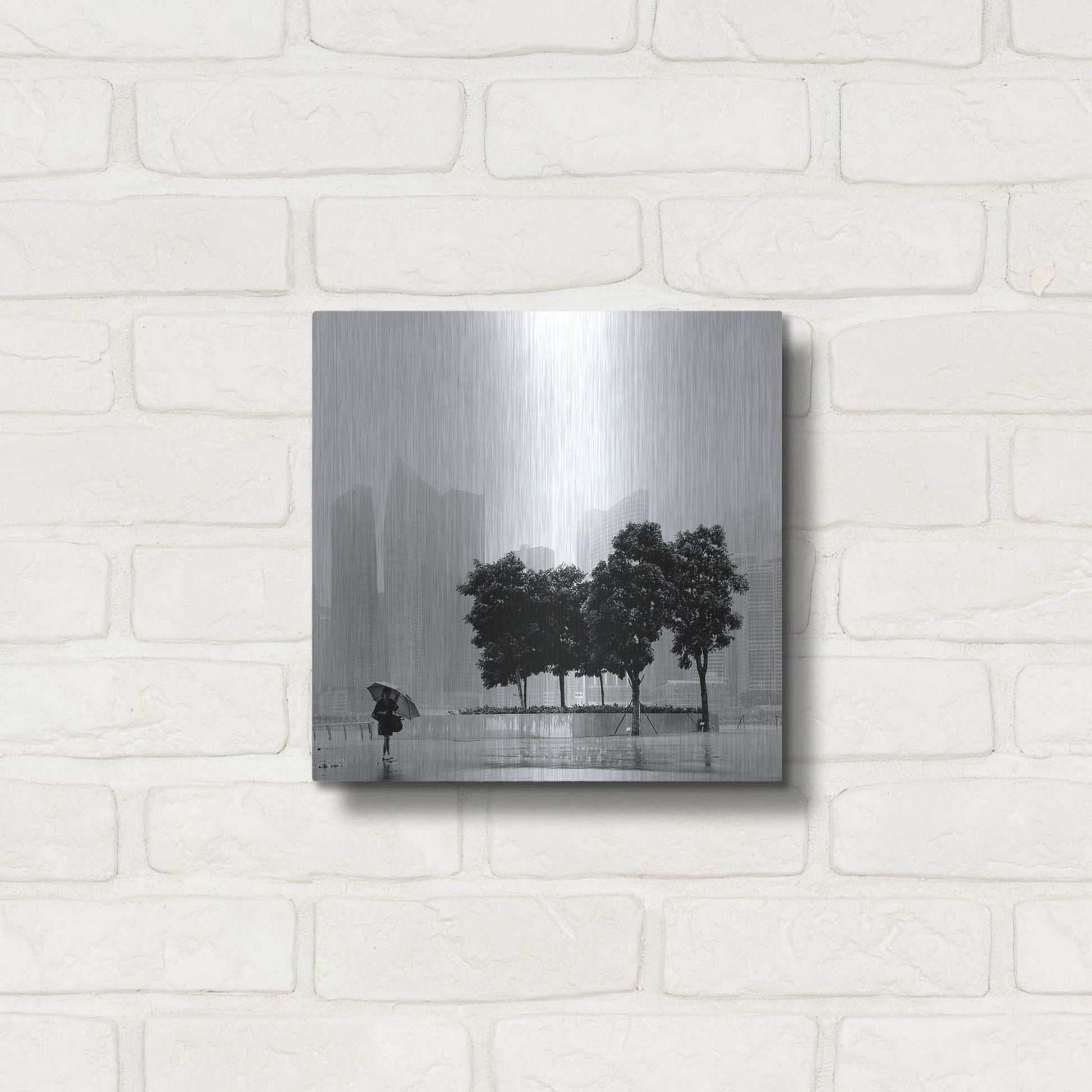 Luxe Metal Art 'Singapore Umbrella' by Nina Papiorek, Metal Wall Art,12x12