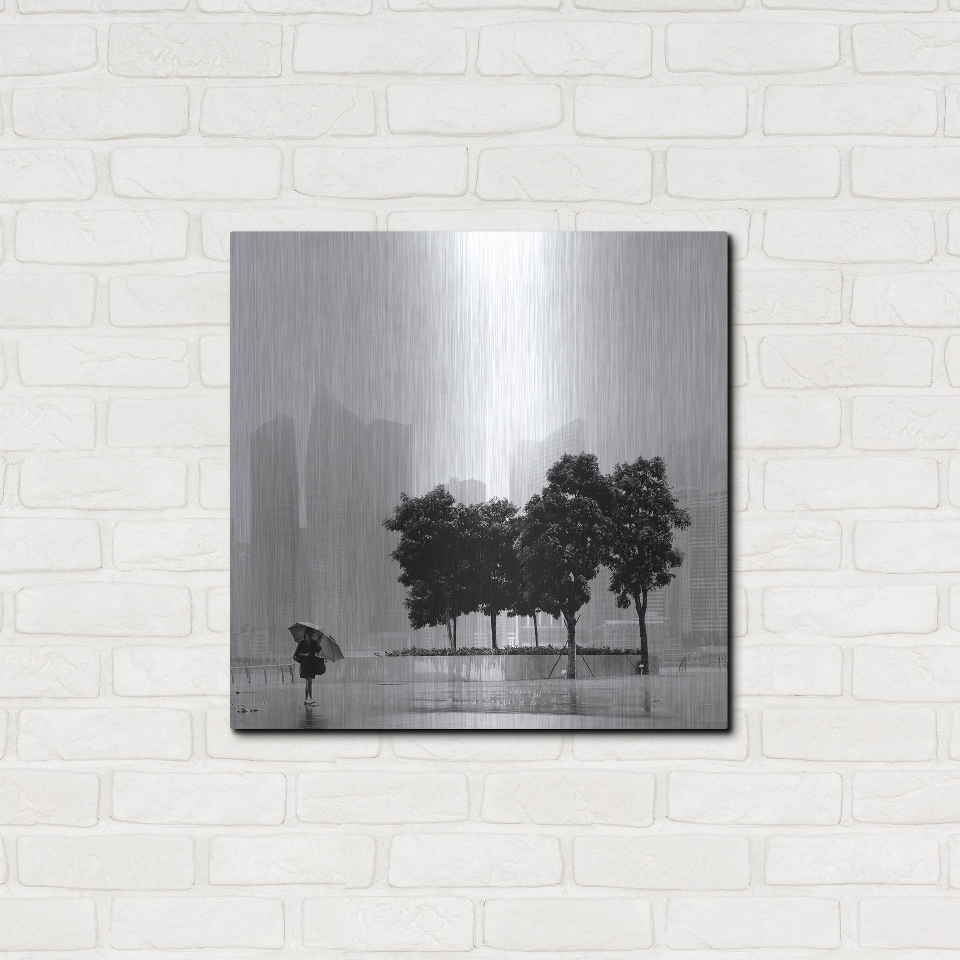 Luxe Metal Art 'Singapore Umbrella' by Nina Papiorek, Metal Wall Art,24x24