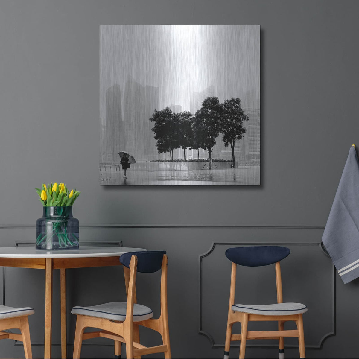 'Singapore Umbrella' by Nina Papiorek – Metal Wall Art, 36x36 room view