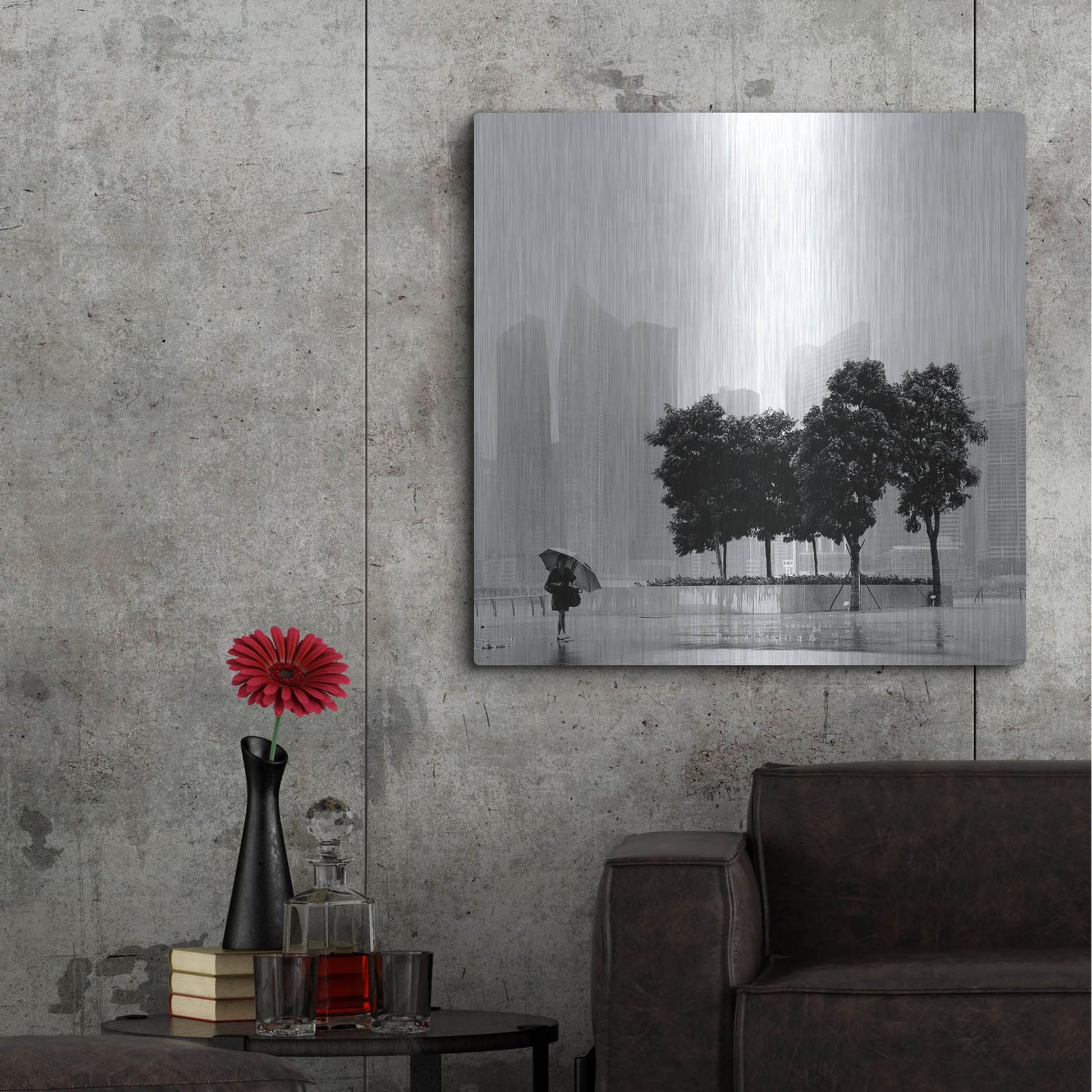 Luxe Metal Art 'Singapore Umbrella' by Nina Papiorek, Metal Wall Art,36x36