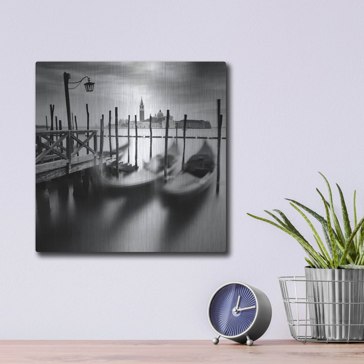 'Venice Gondolas' by Nina Papiorek – Metal Wall Art, 12x12 room view