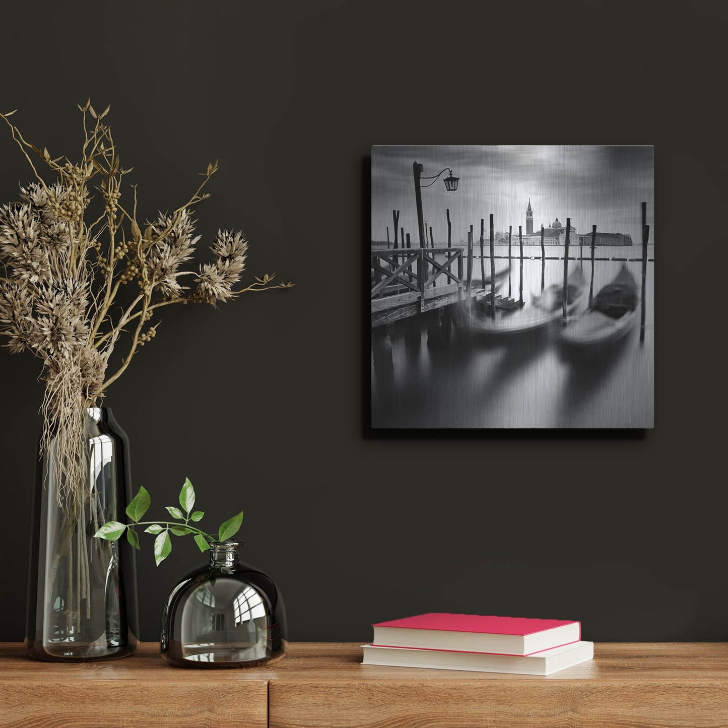 Luxe Metal Art 'Venice Gondolas' by Nina Papiorek, Metal Wall Art,12x12