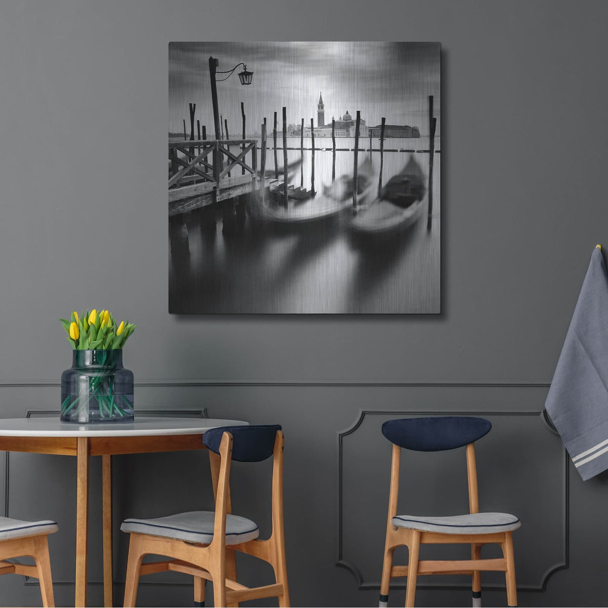 'Venice Gondolas' by Nina Papiorek – Metal Wall Art, 36x36 room view