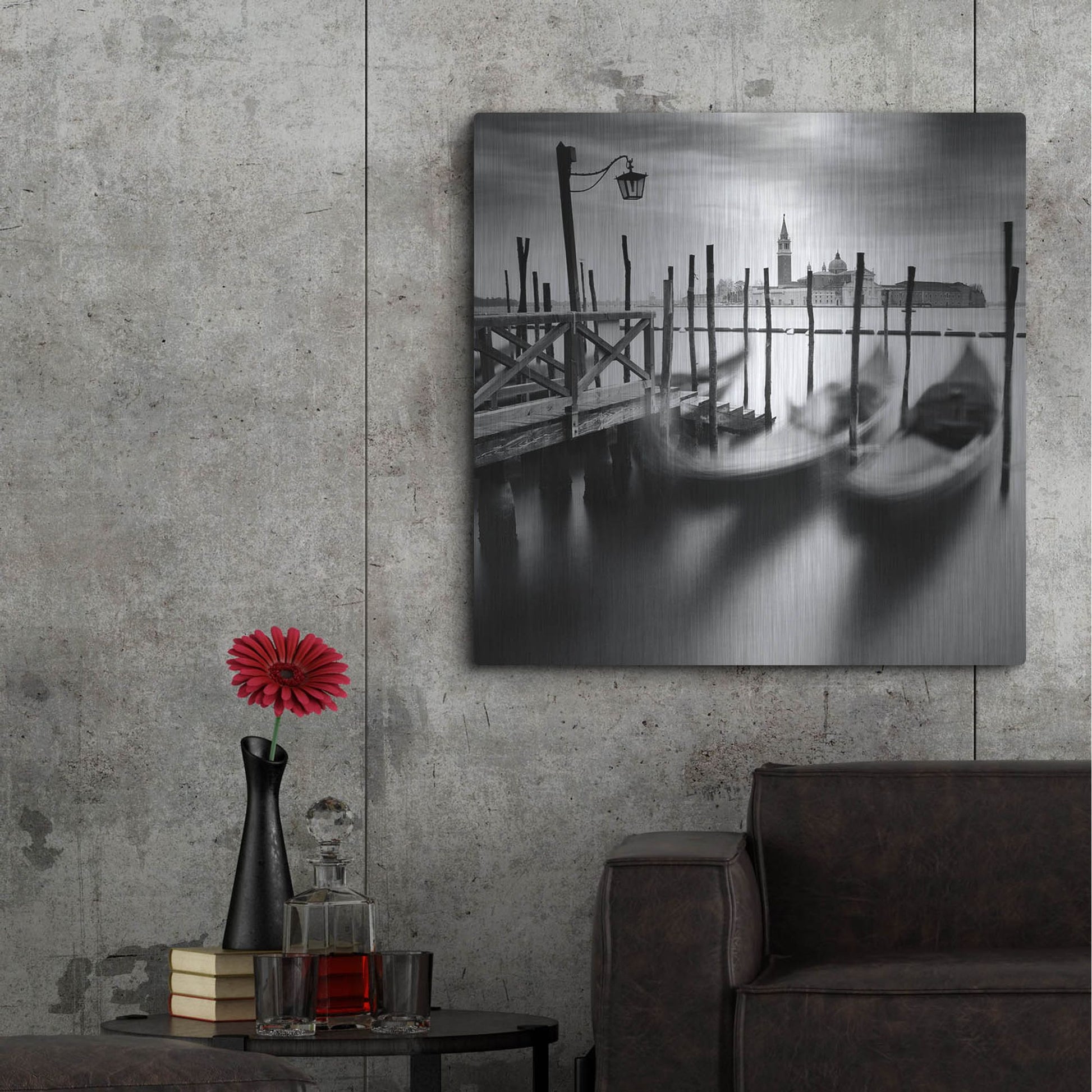 Luxe Metal Art 'Venice Gondolas' by Nina Papiorek, Metal Wall Art,36x36