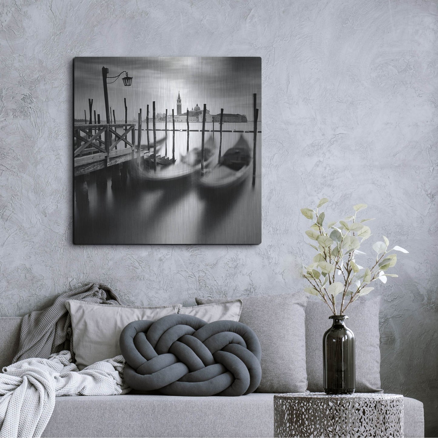 Luxe Metal Art 'Venice Gondolas' by Nina Papiorek, Metal Wall Art,36x36