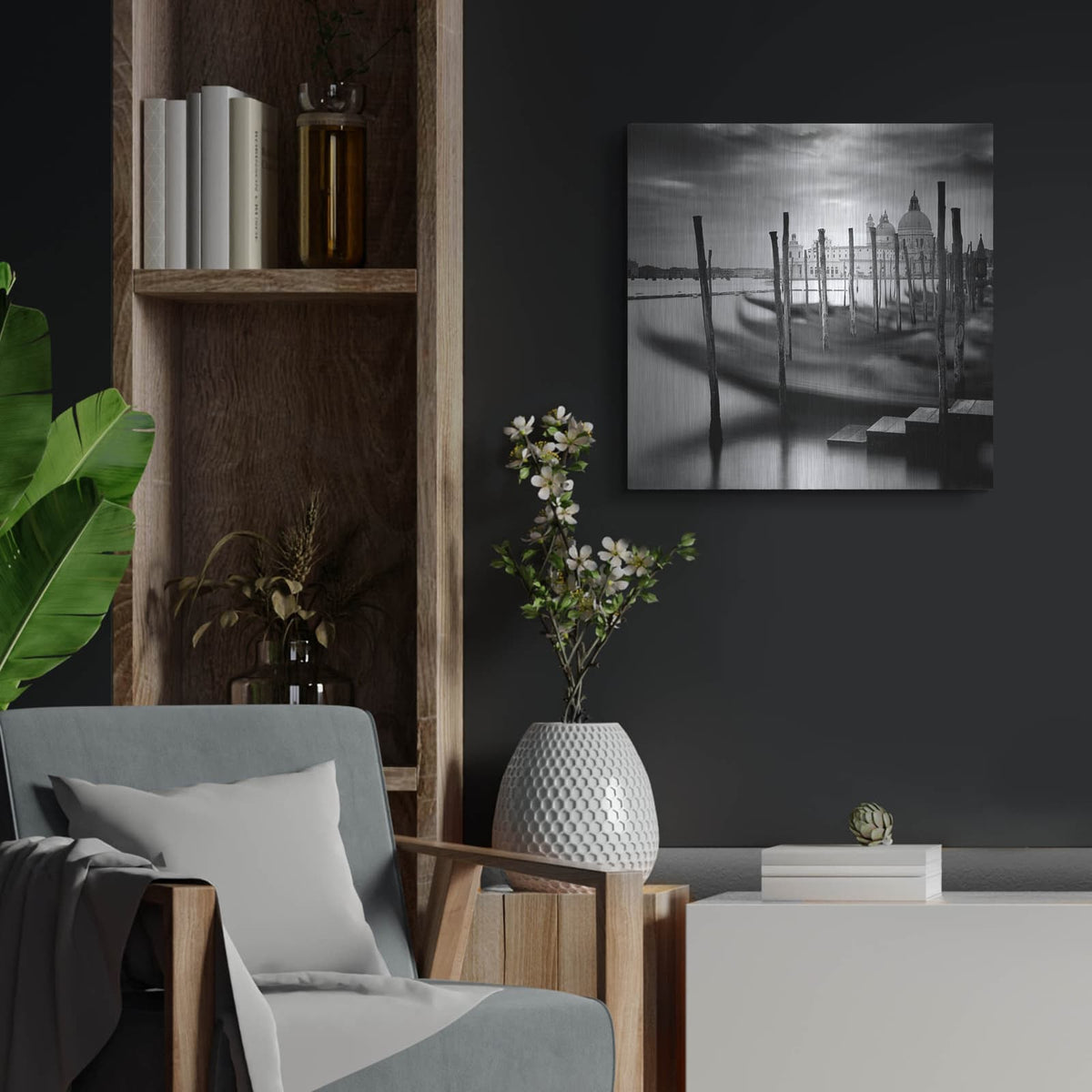 'Venice Santa Maria della Salute' by Nina Papiorek – Metal Wall Art, 24x24 room view