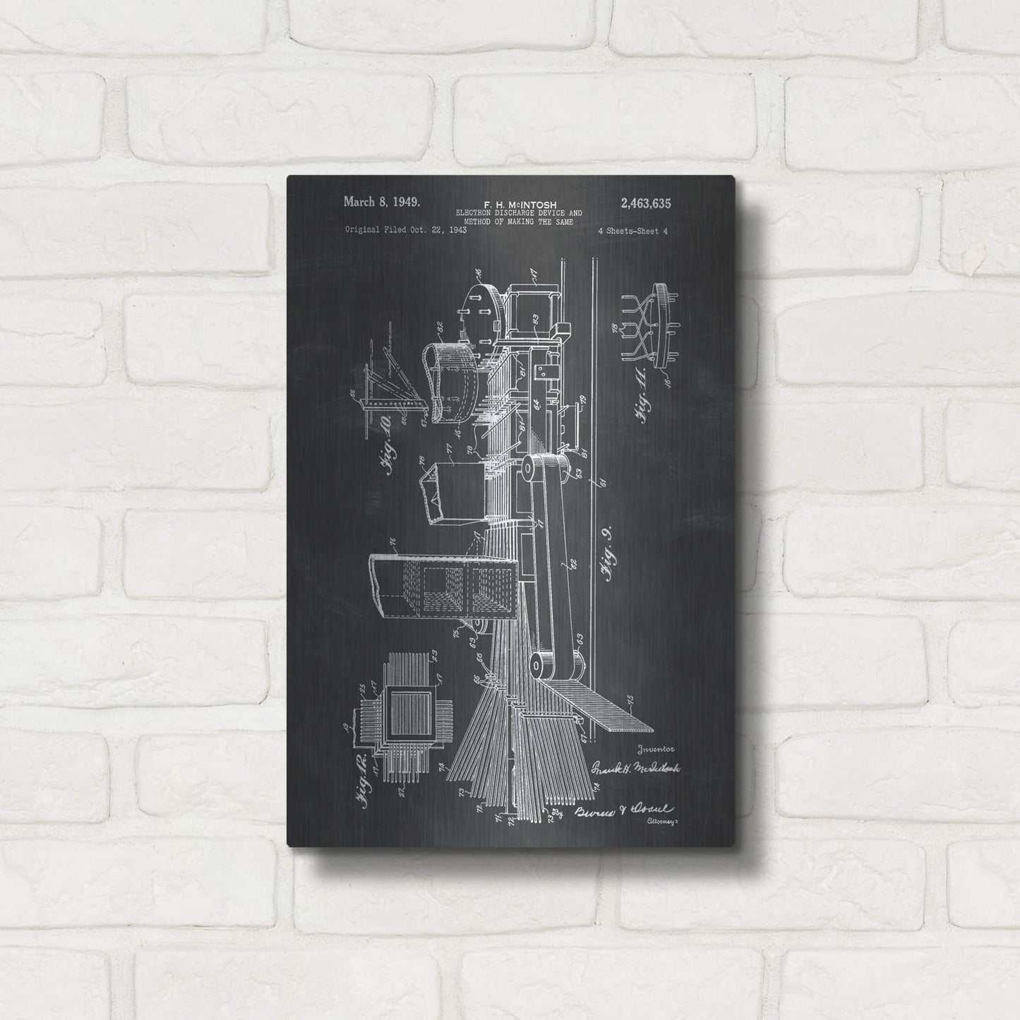 Luxe Metal Art 'Electron Discharge Device' by Luxe Portfolio, Metal Wall Art,12x16