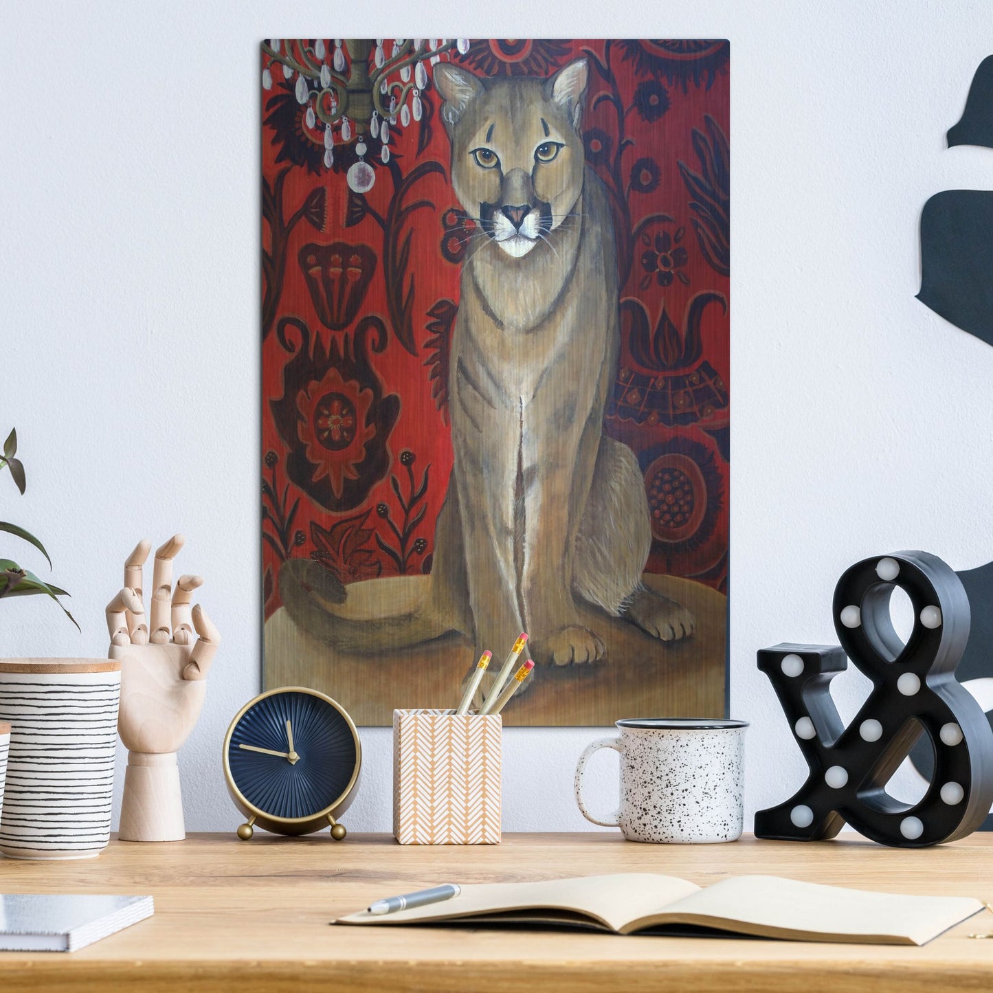 Luxe Metal Art 'Best Cougar 2' by Catherine A Nolin, Metal Wall Art,12x16